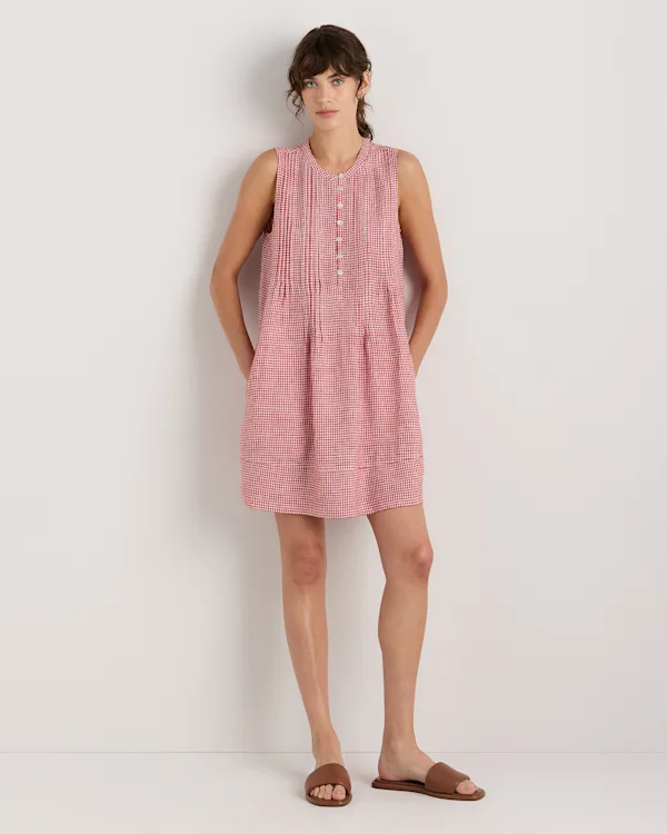 100% European Linen Sleeveless Swing Dress