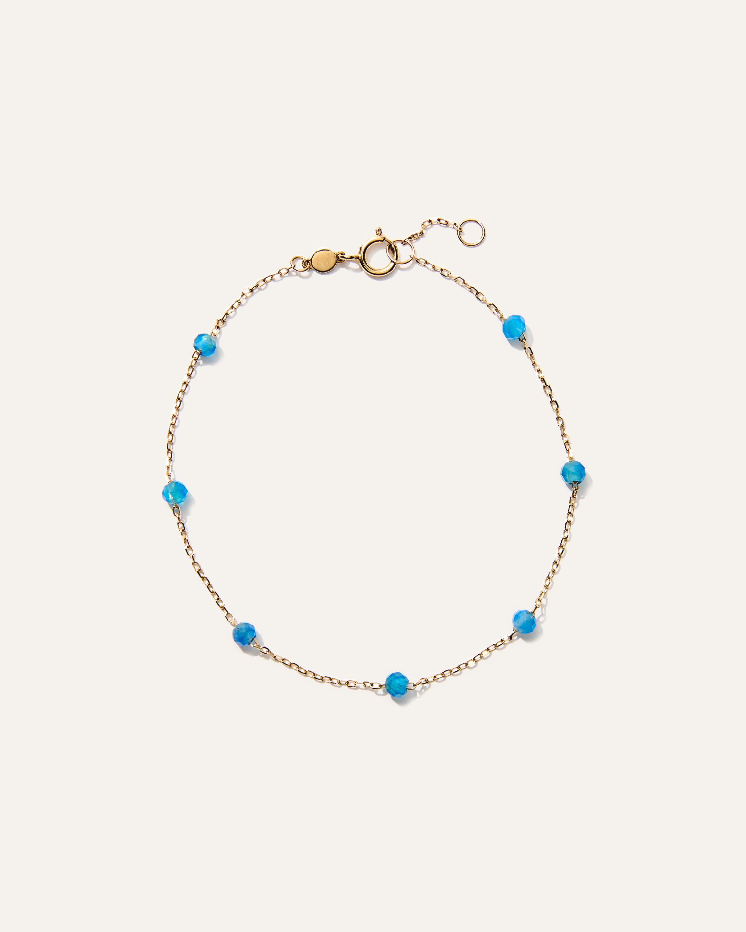 14K Gold Gemstone Station Stackable Bracelet