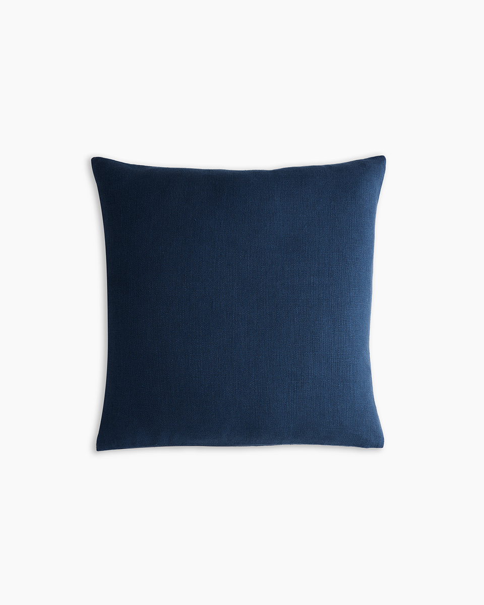 Quince Luxe Linen Pillow Cover In Blue