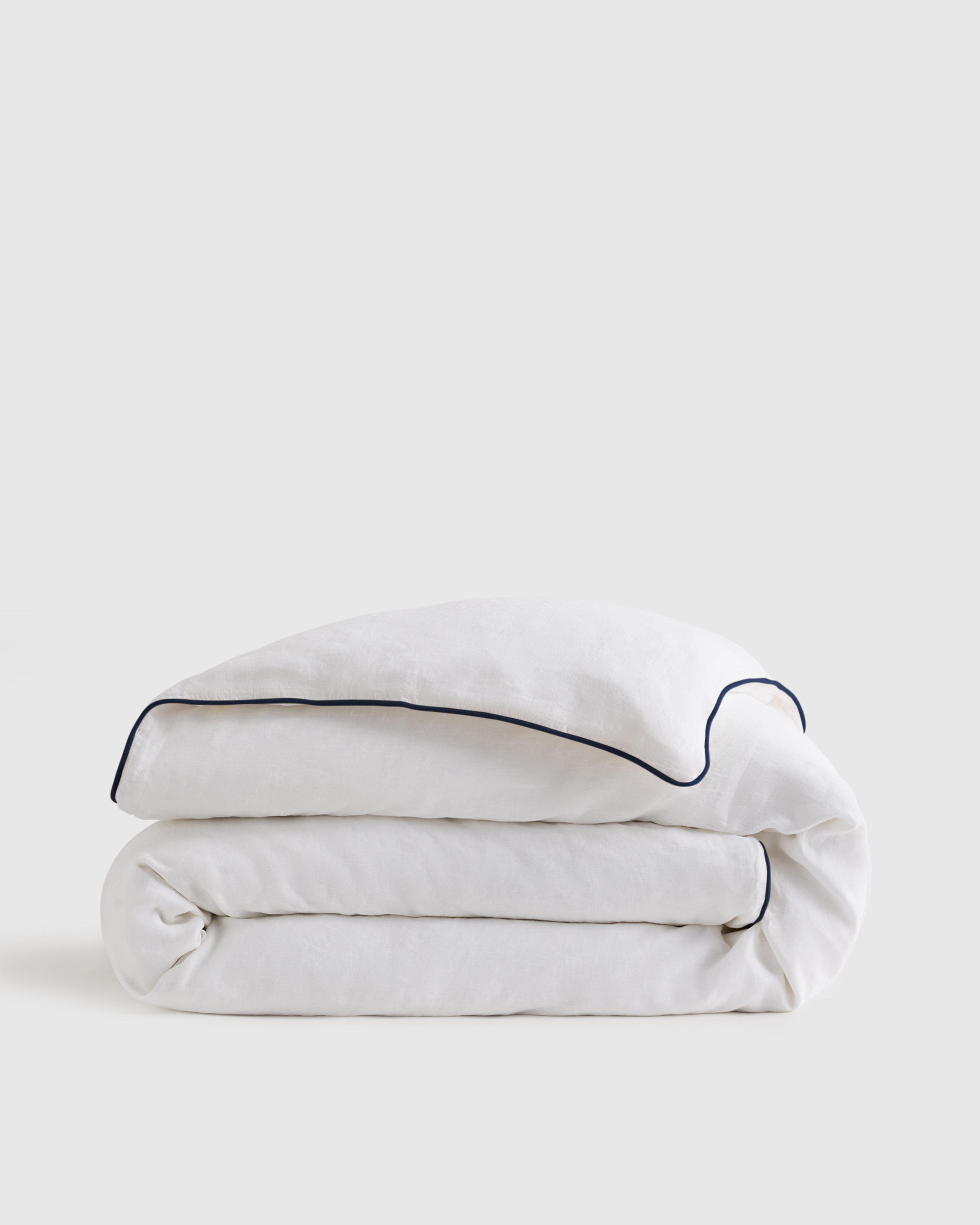 European Linen Piped Duvet Cover (Twin) by Quince
