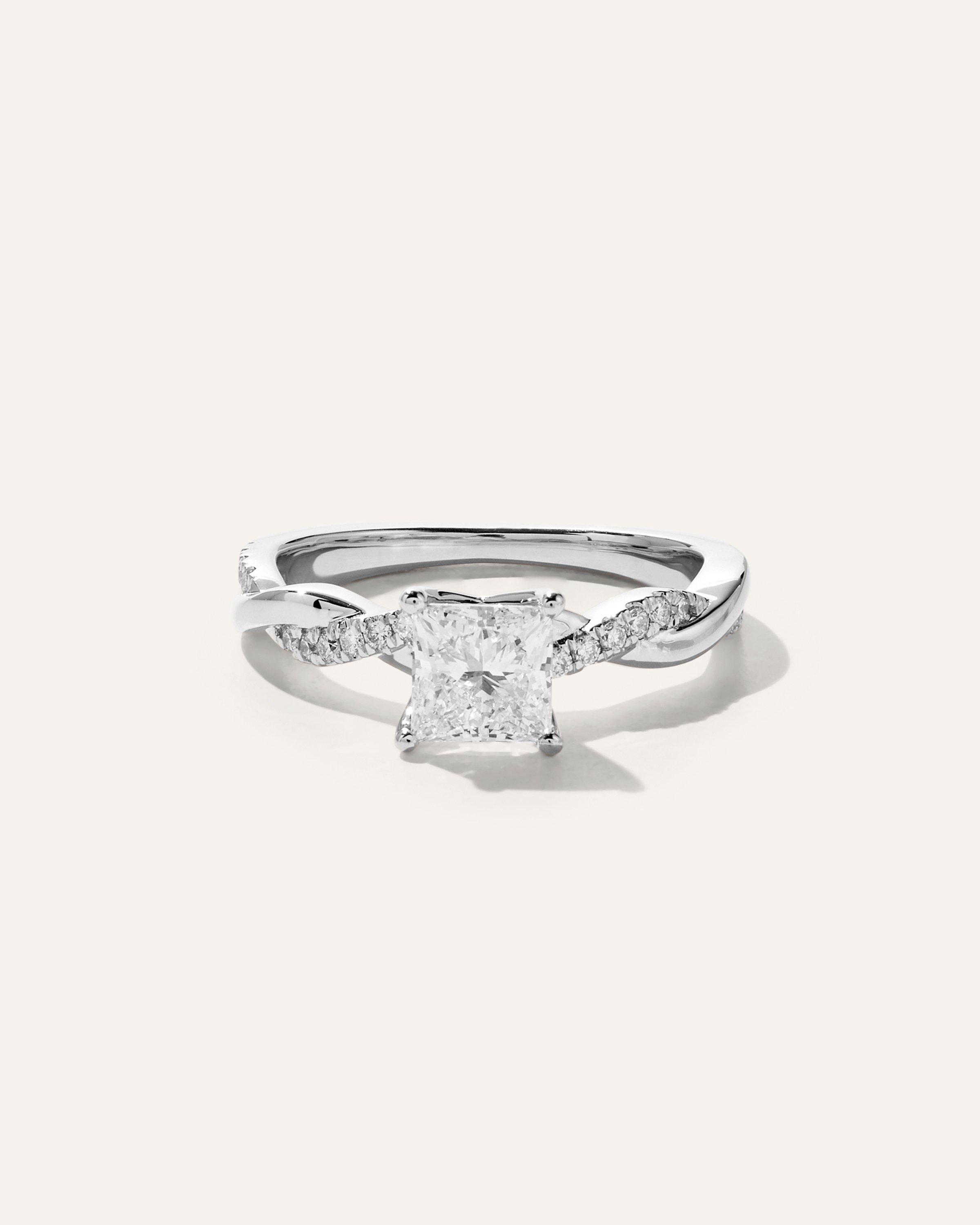 Lab Grown Diamond Princess Twisted Engagement Ring - 1ct