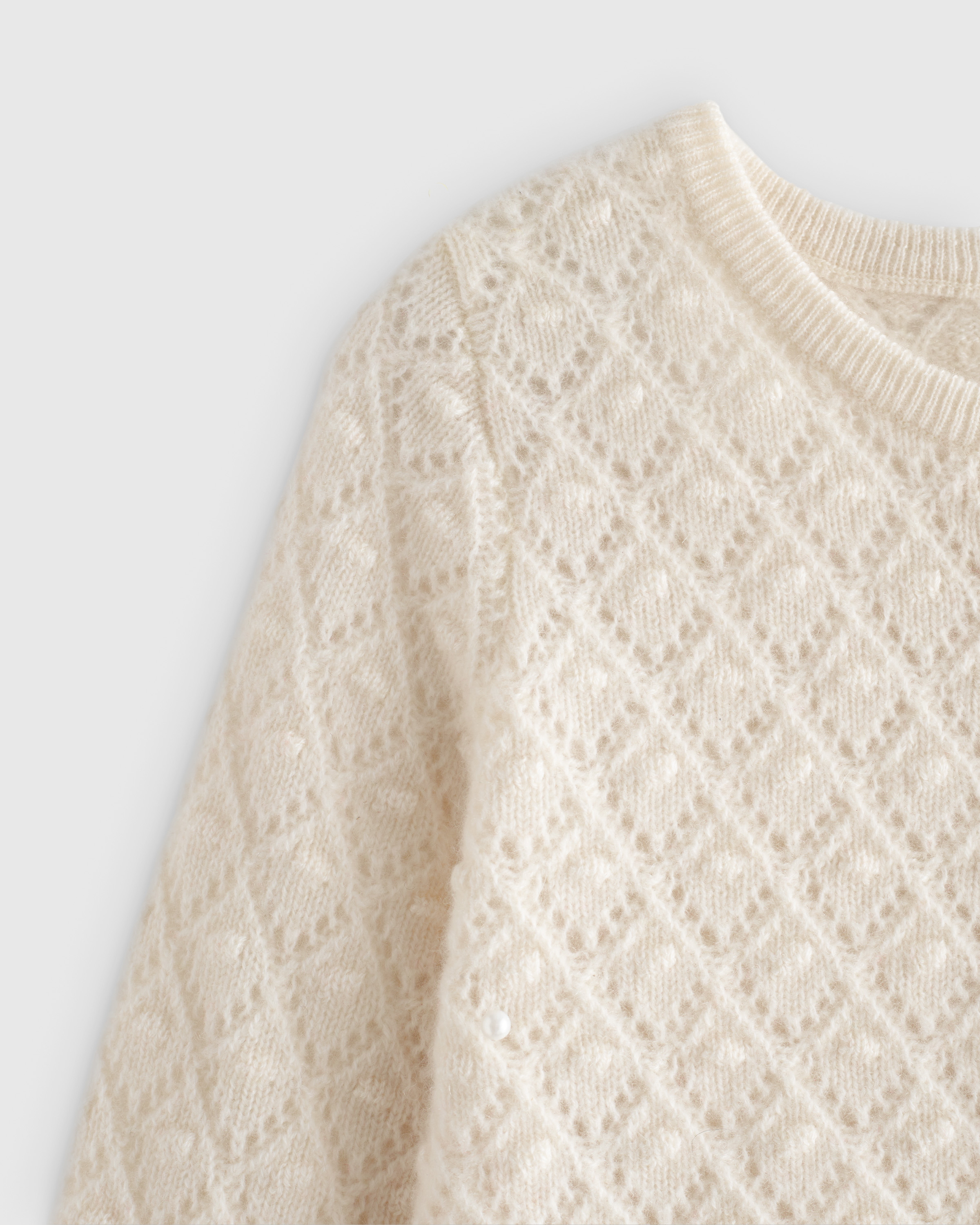 Mongolian Cashmere Pointelle Cardigan - Baby - thumbnail 4