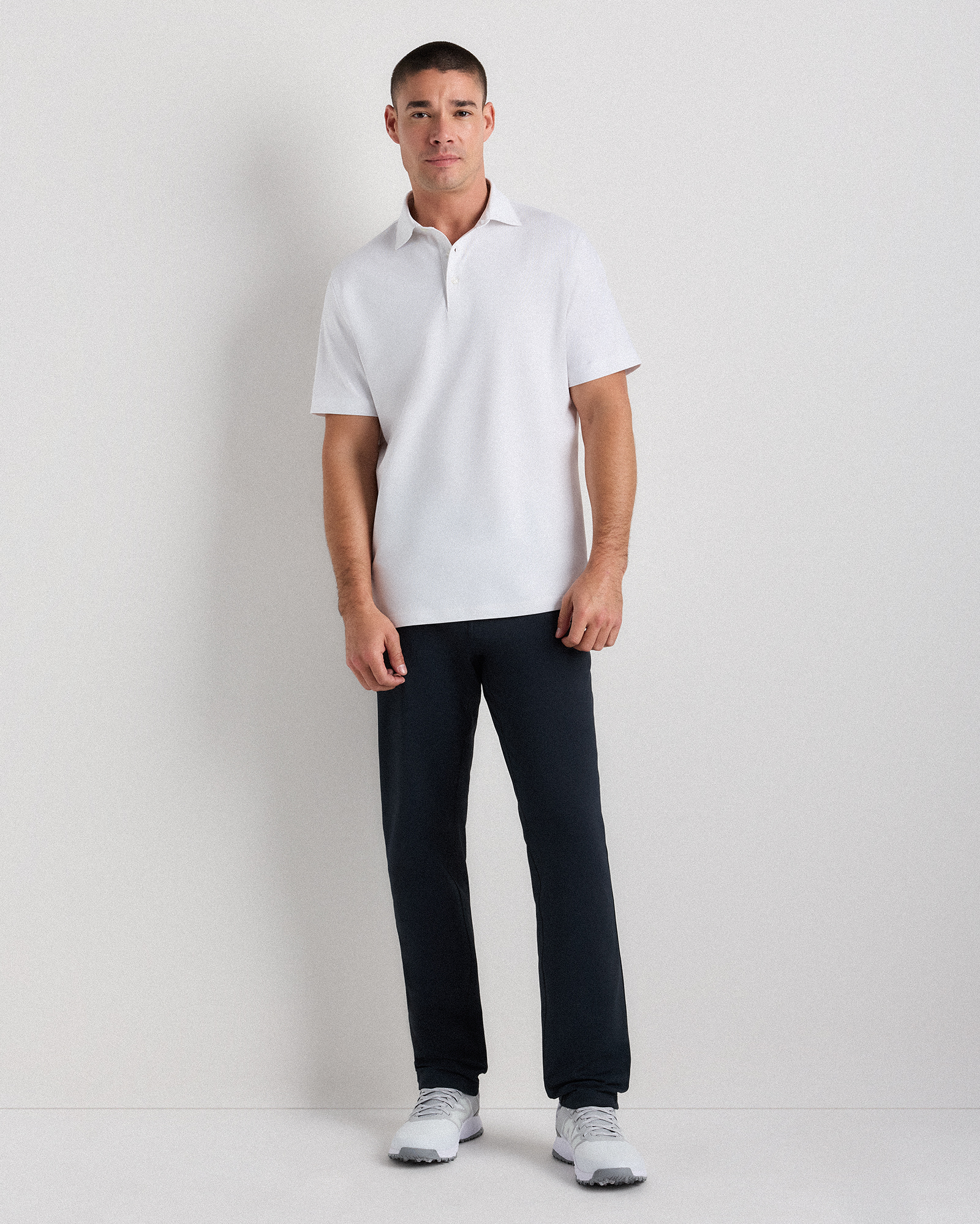 Performance Mesh Golf Polo in White