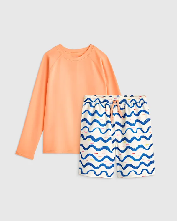 Swim Trunk and Rash Guard Set