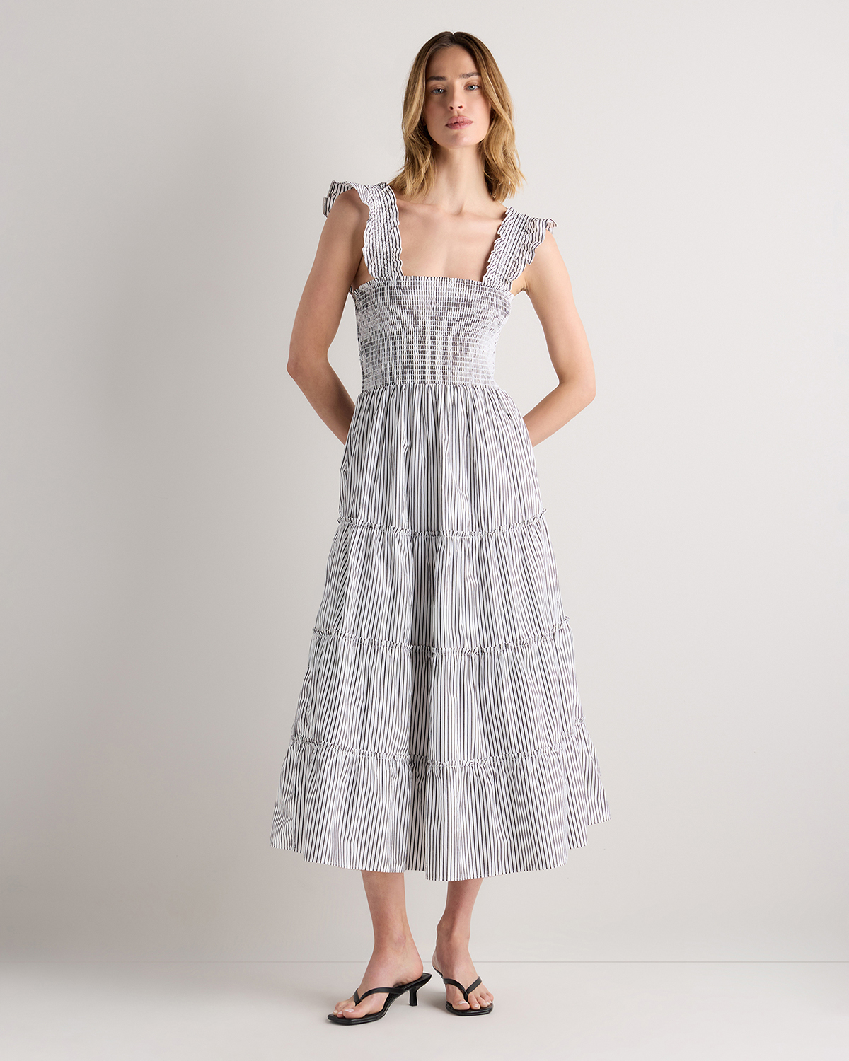 100% Organic Cotton Smocked Midi Dress
