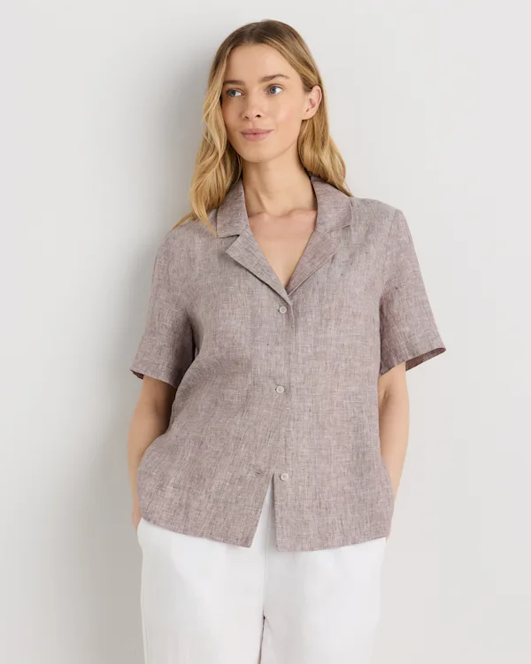 100% European Linen Short Sleeve Shirt