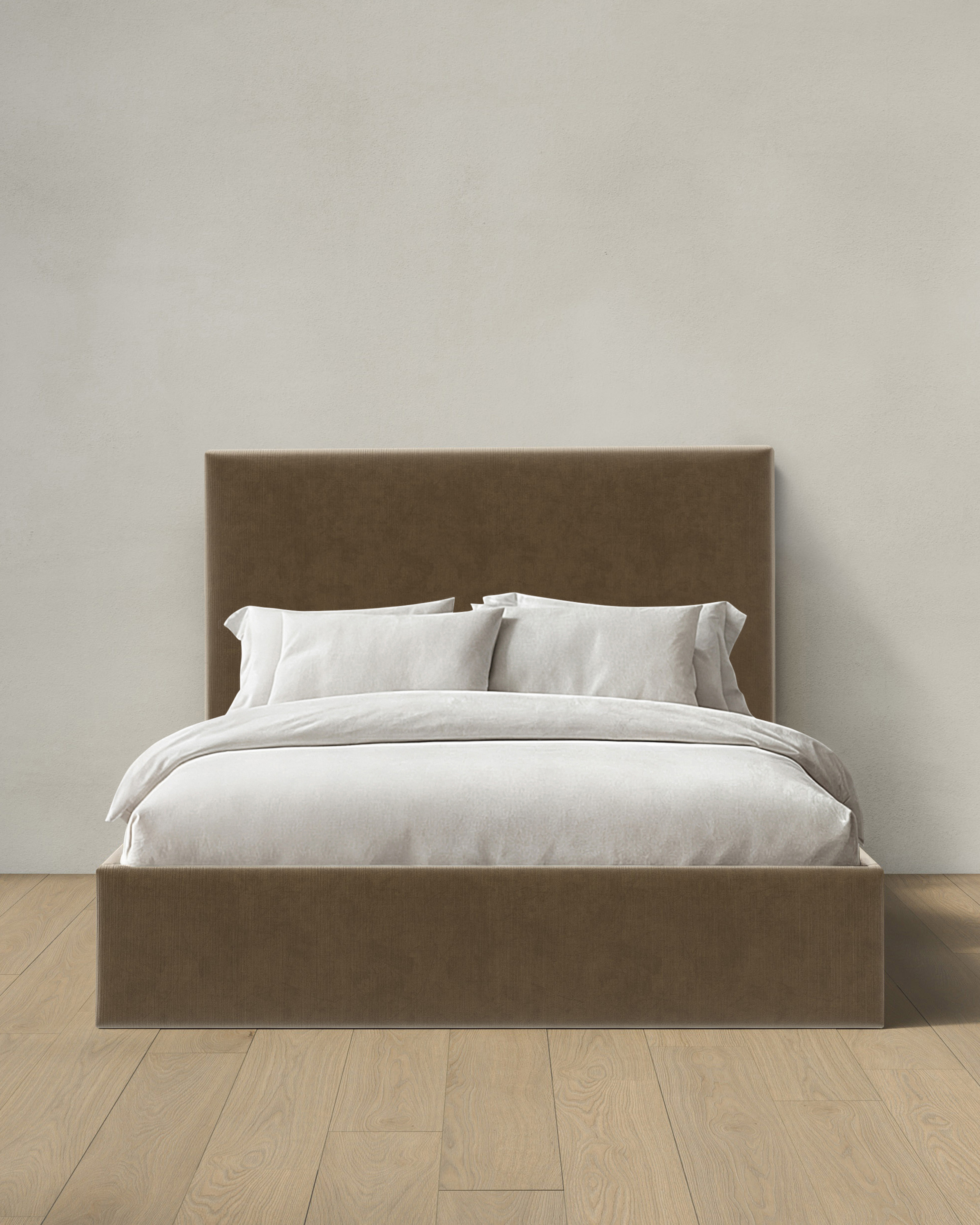 Square Bed in Performance Velvet