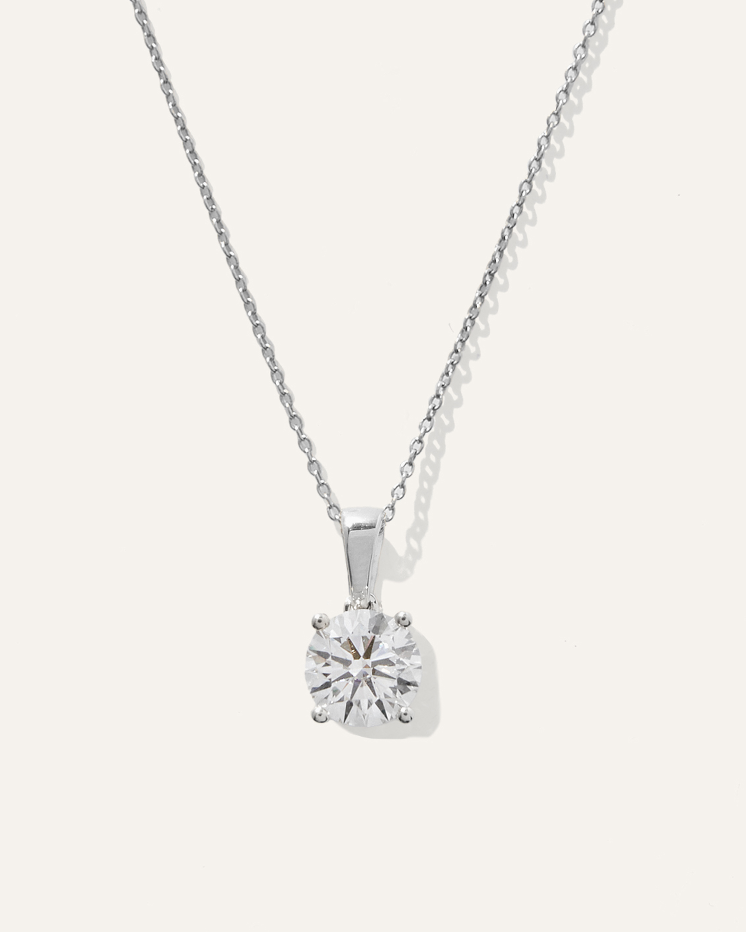 14K Gold Lab Grown Diamond Solitaire Necklace