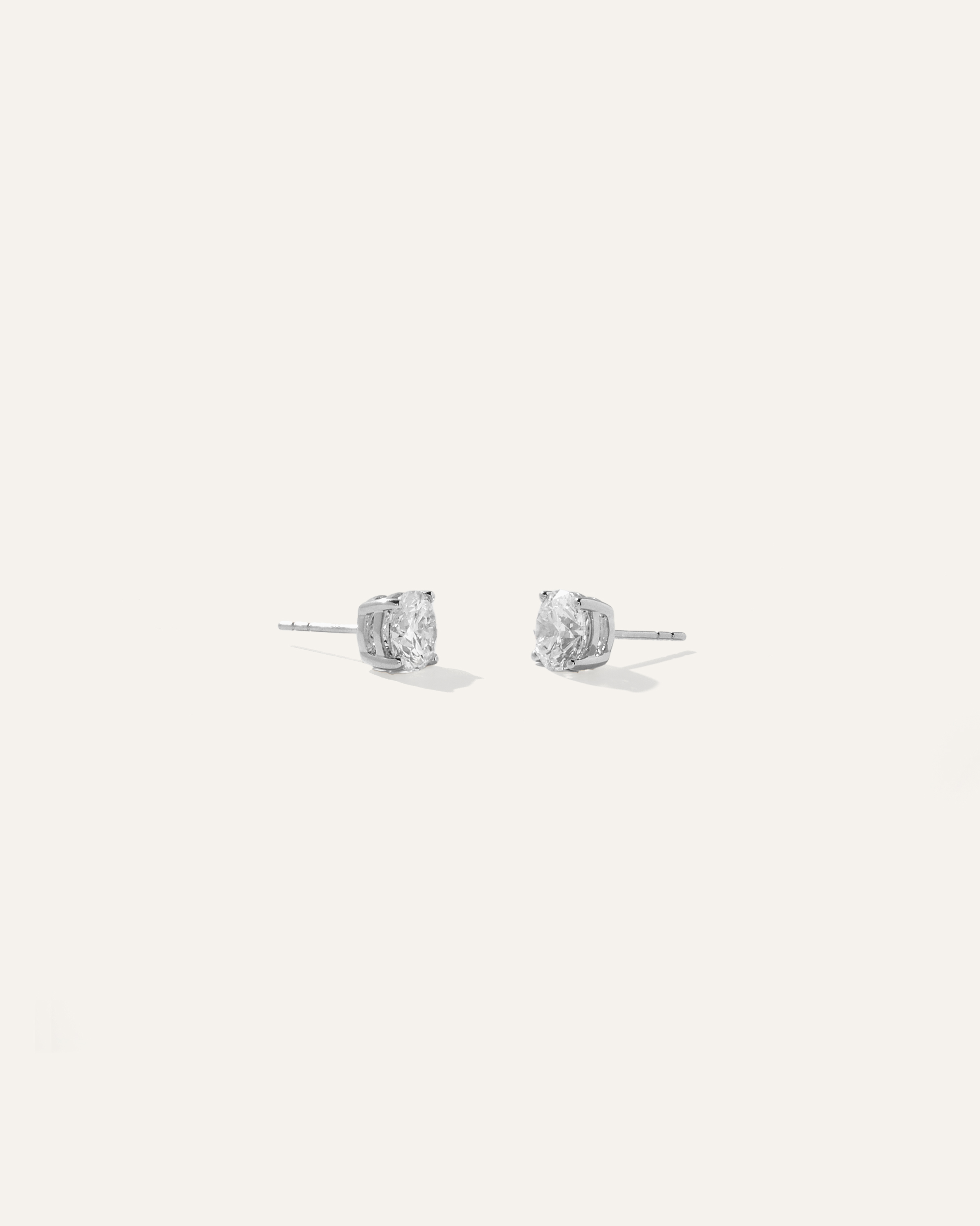 Quince Women's 14k Gold Lab Grown Diamond Solitaire Studs In White
