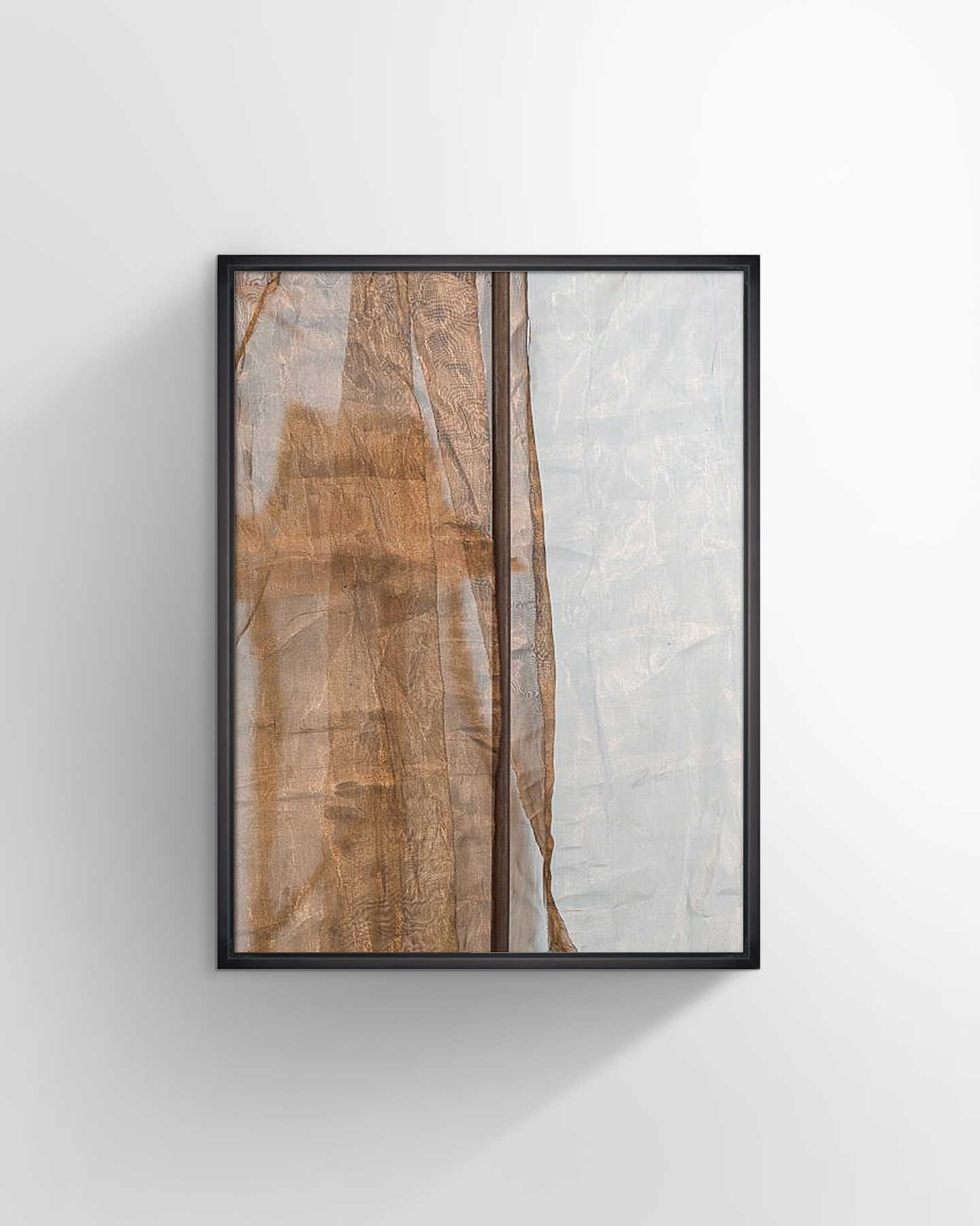 Gareth Abstract Wall Art - Charcoal Wash Wood Frame - 1