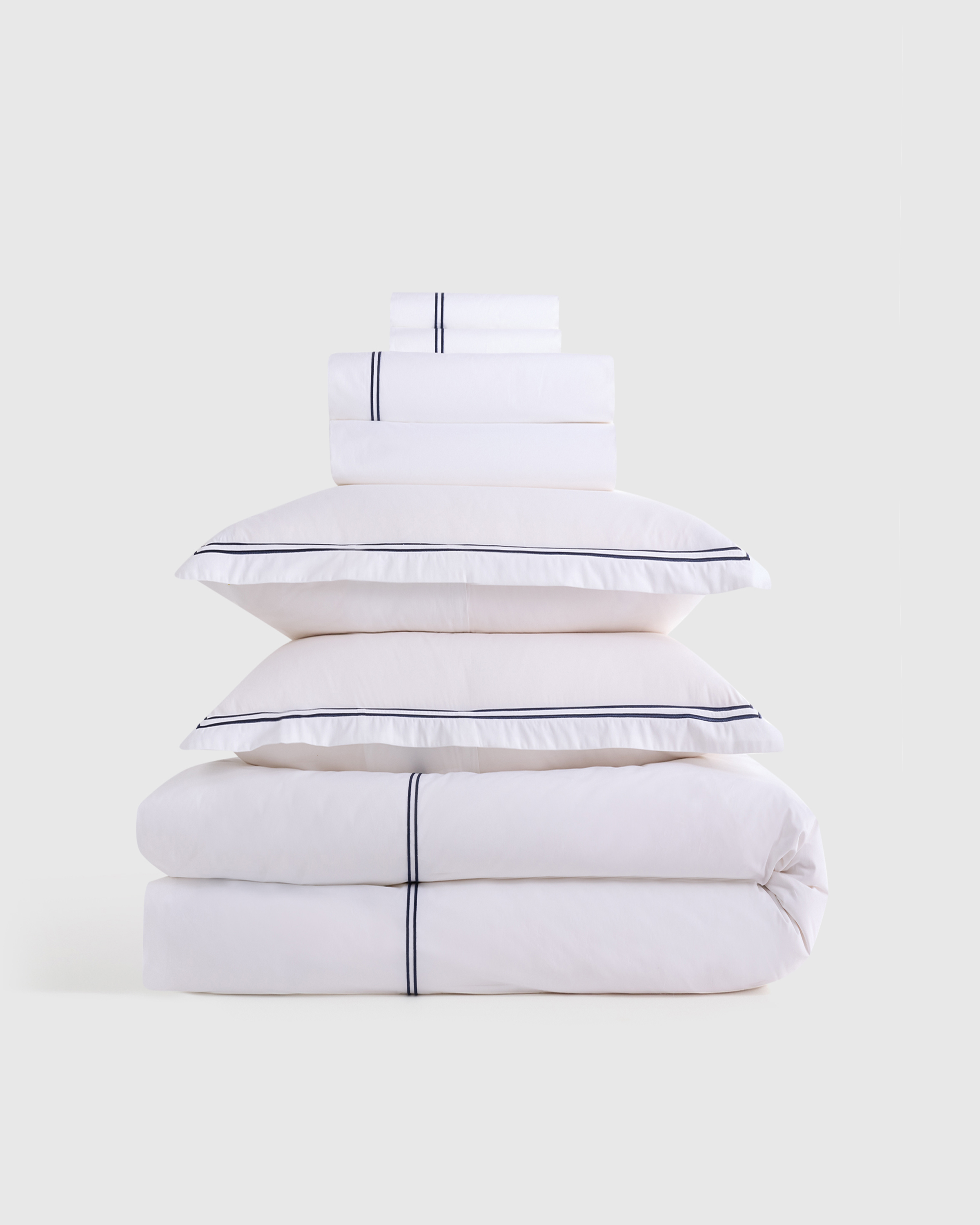 Classic Organic Percale Embellished Deluxe Bedding Bundle