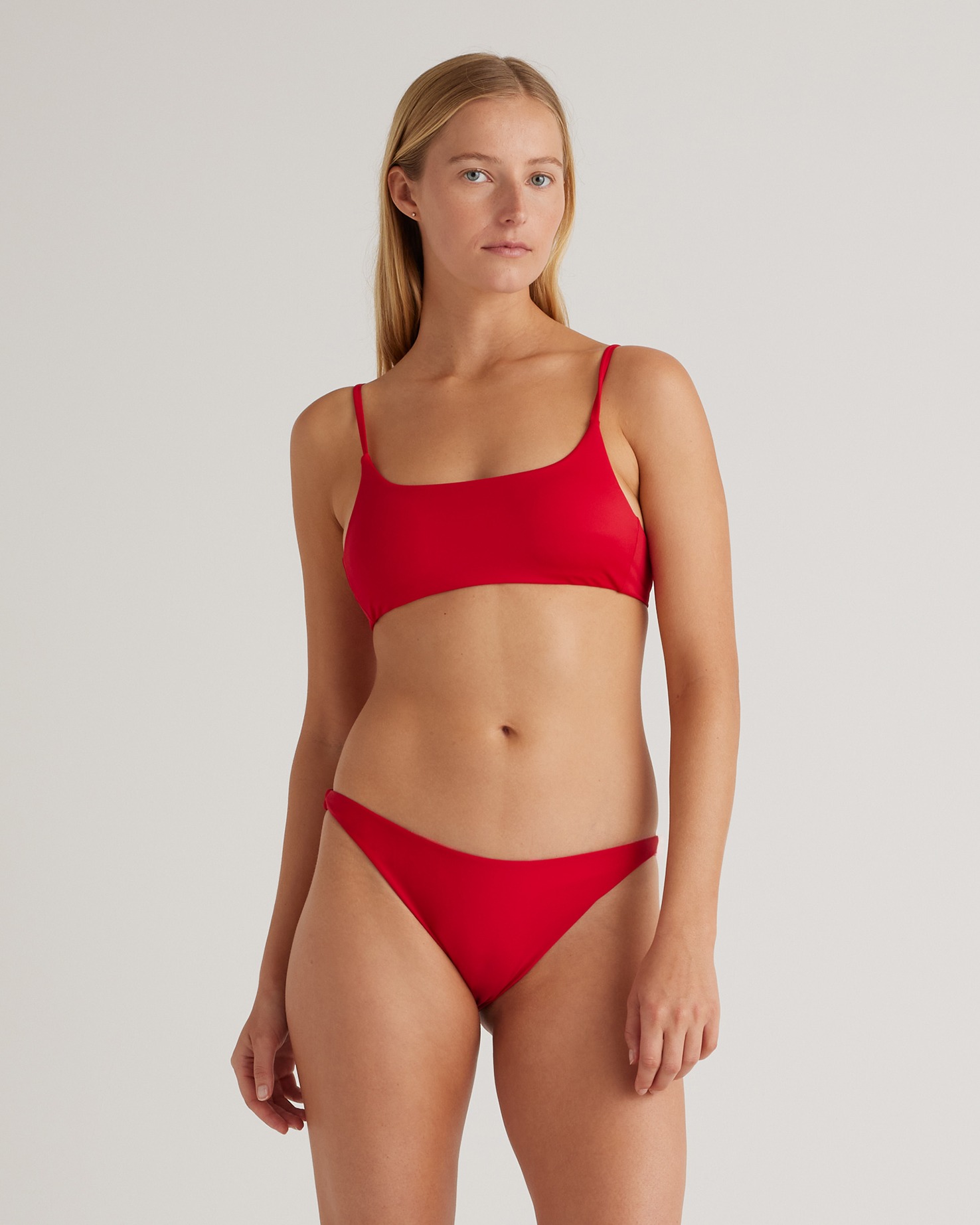 Italian Scoop Neck Bikini Top in Clear Blue Sky