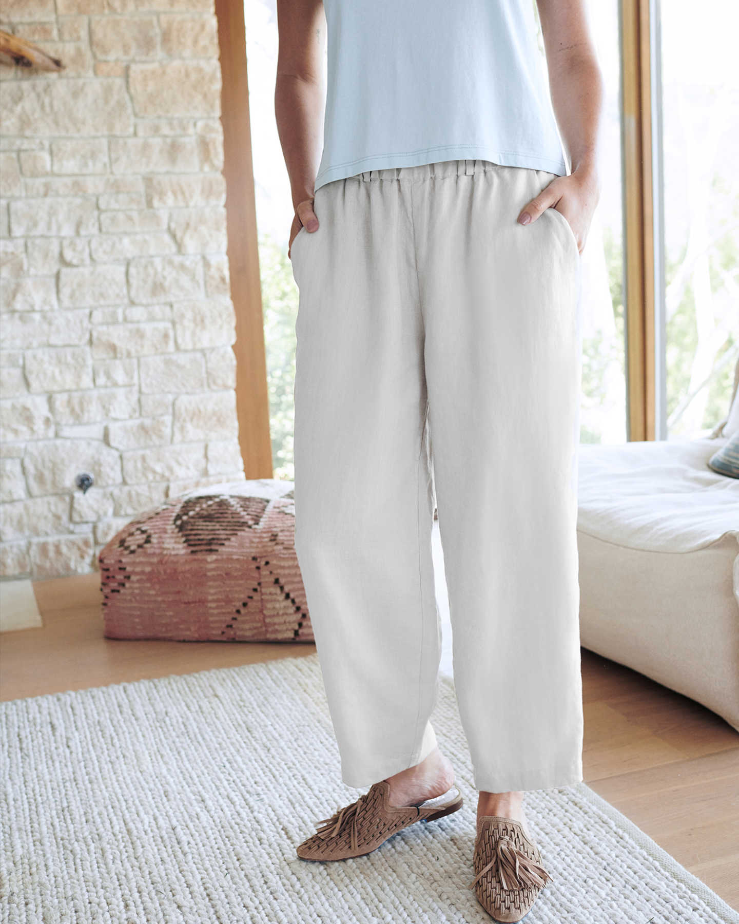 linen pants for women in white 1