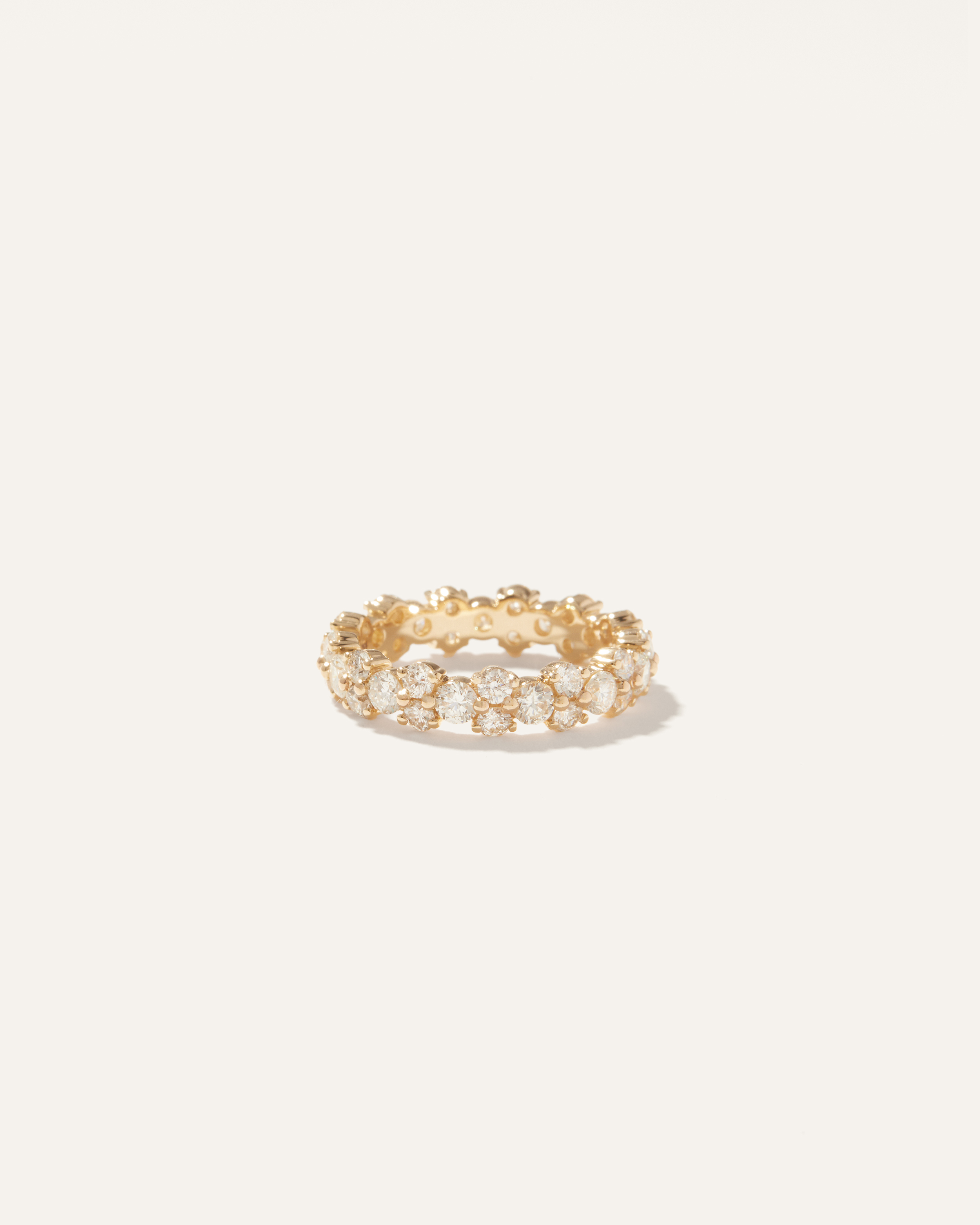 Shop Quince Women's Diamond Cluster Eternity Band Rings In Yellow Gold