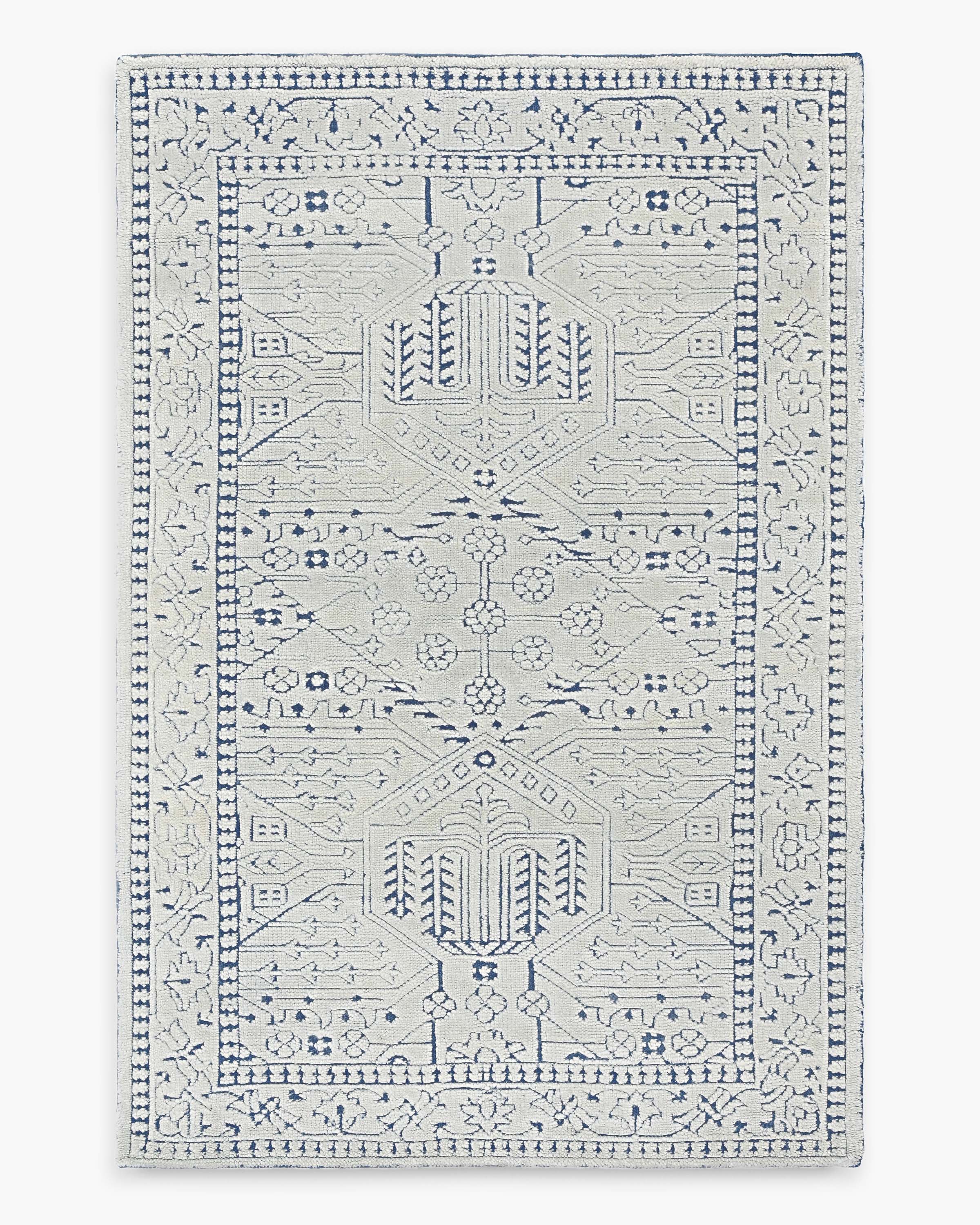 Quince Daphne Hand-knotted Wool Rug In Navy