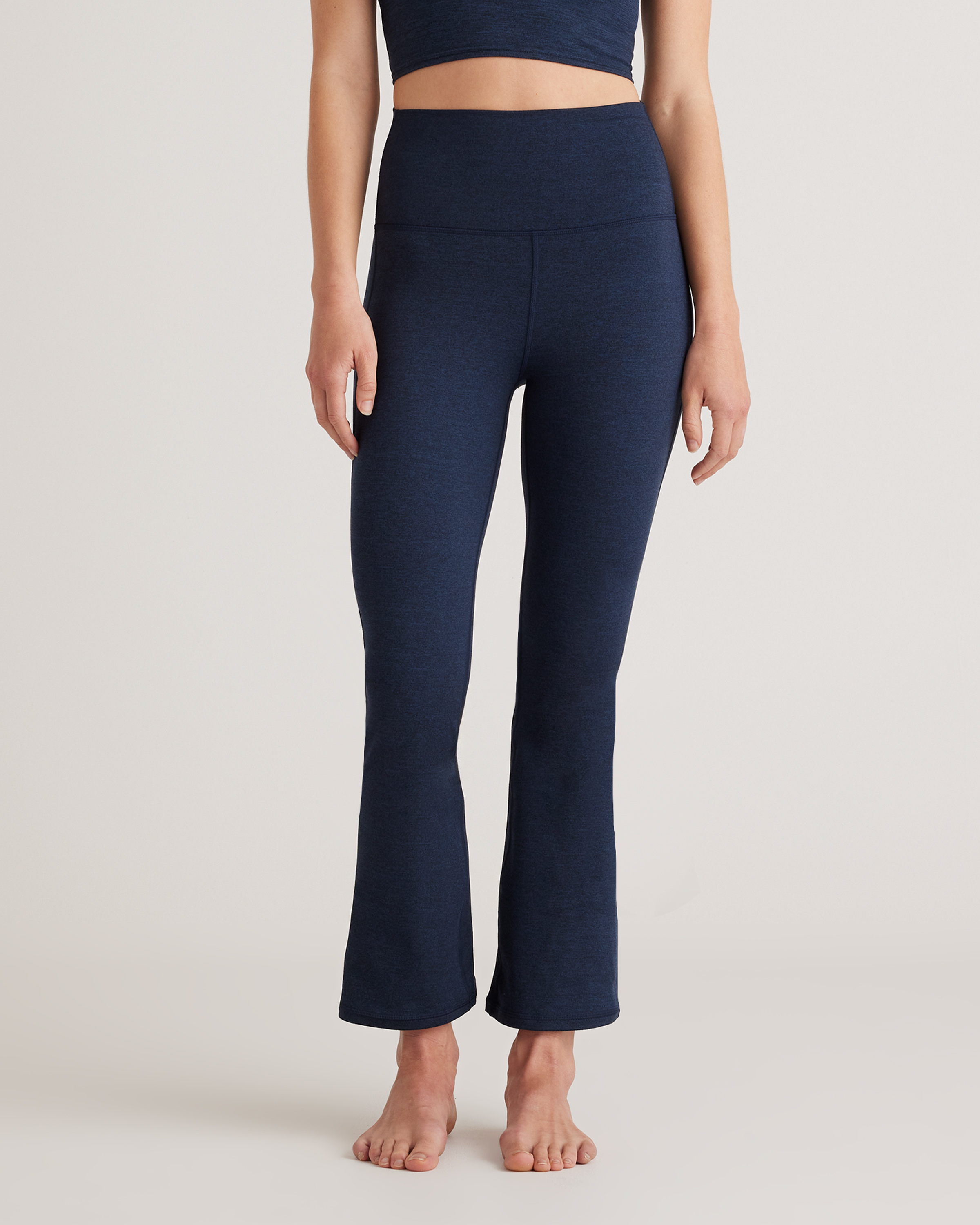 Shop Quince Women's Ultra-soft Cropped Bootcut Pants In Heather Navy