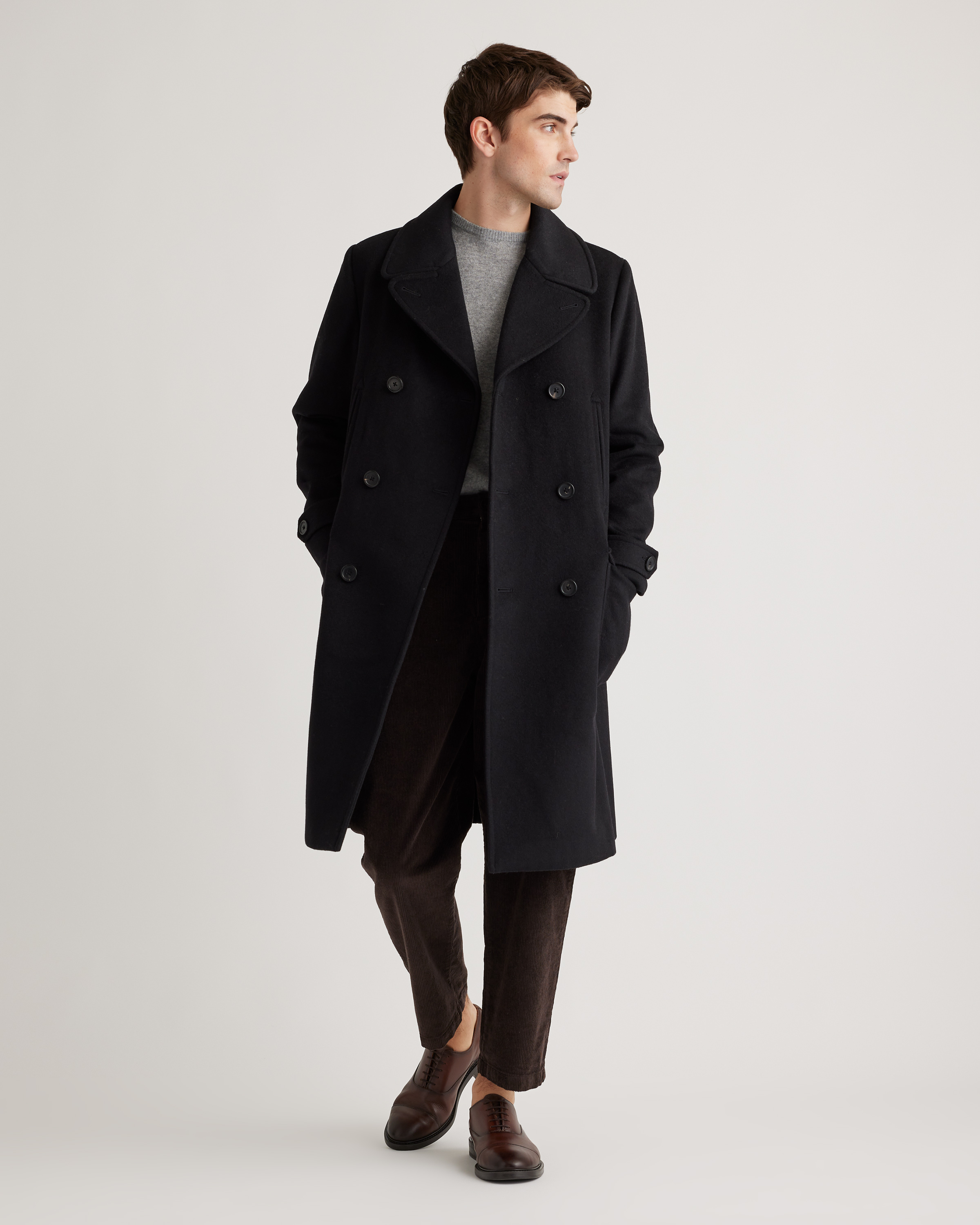 Italian Wool Double-Breasted Coat