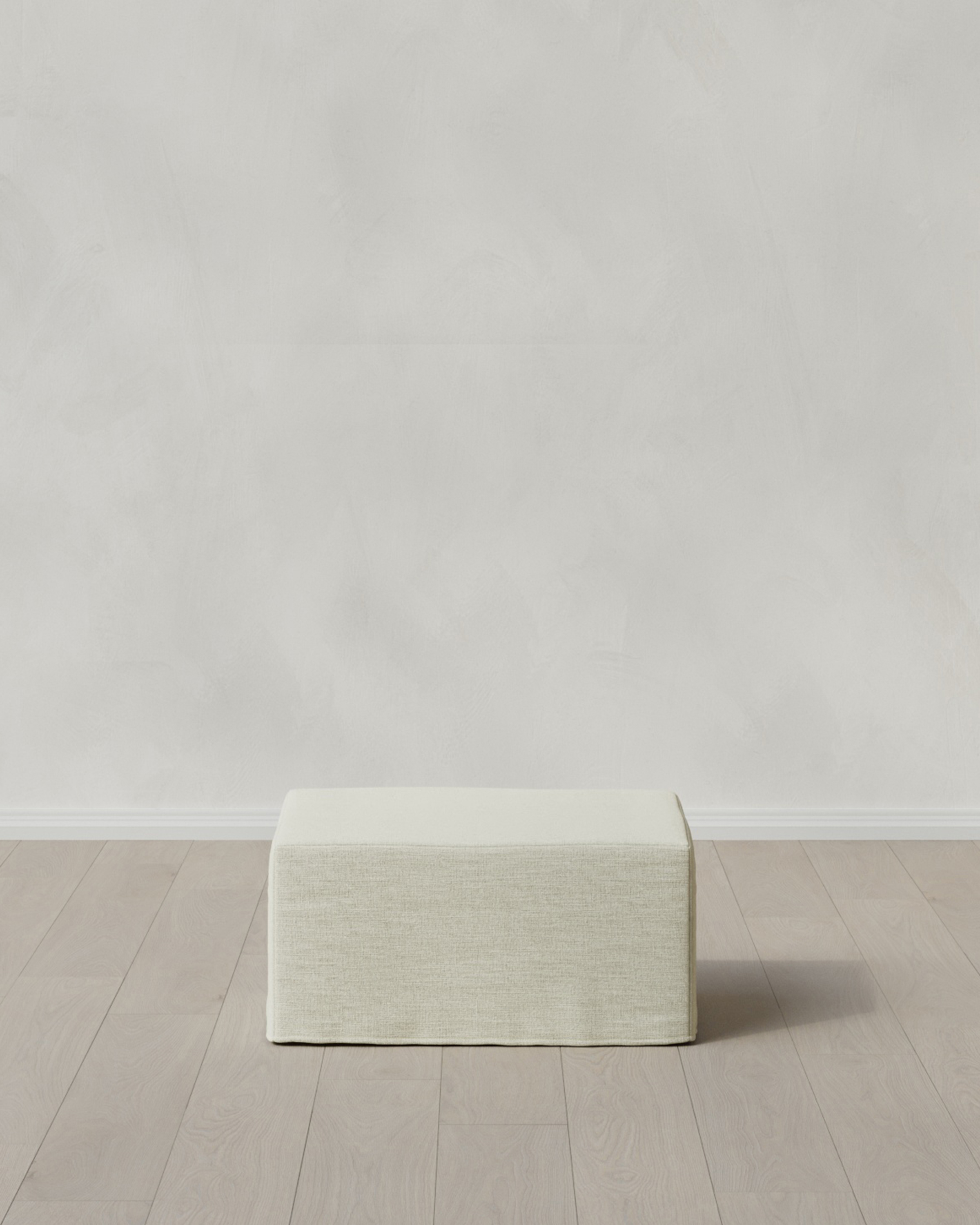 Ellery Performance Linen Slipcover Ottoman - thumbnail 10