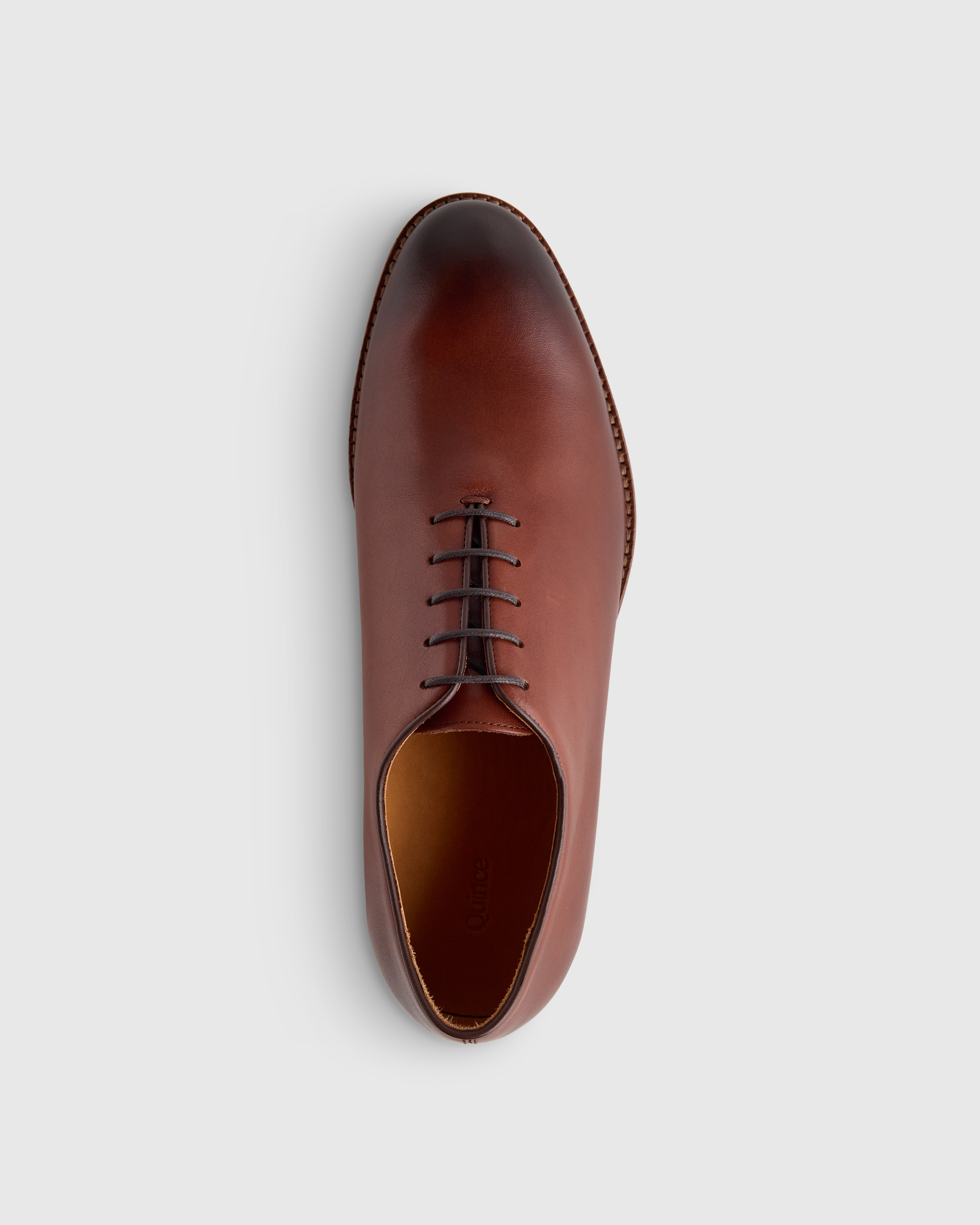 Quince Hybrid Crafted Leather Oxford Brandy 9.5 Calfskin Leather Plain Toe Oxford in Brandy main image 2