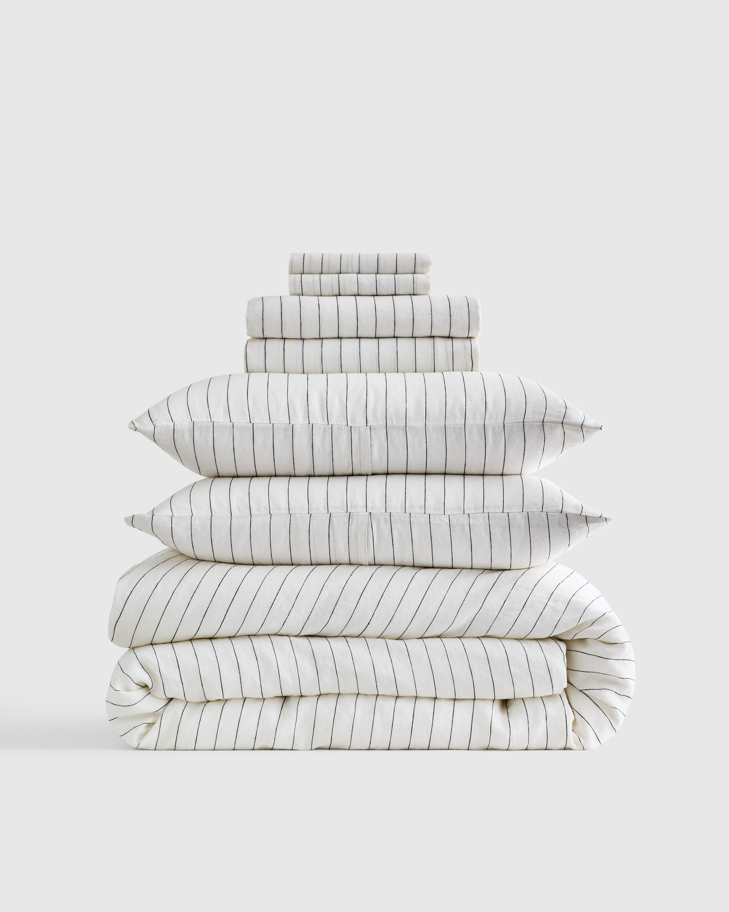 European Linen Stripe Deluxe Bedding Bundle