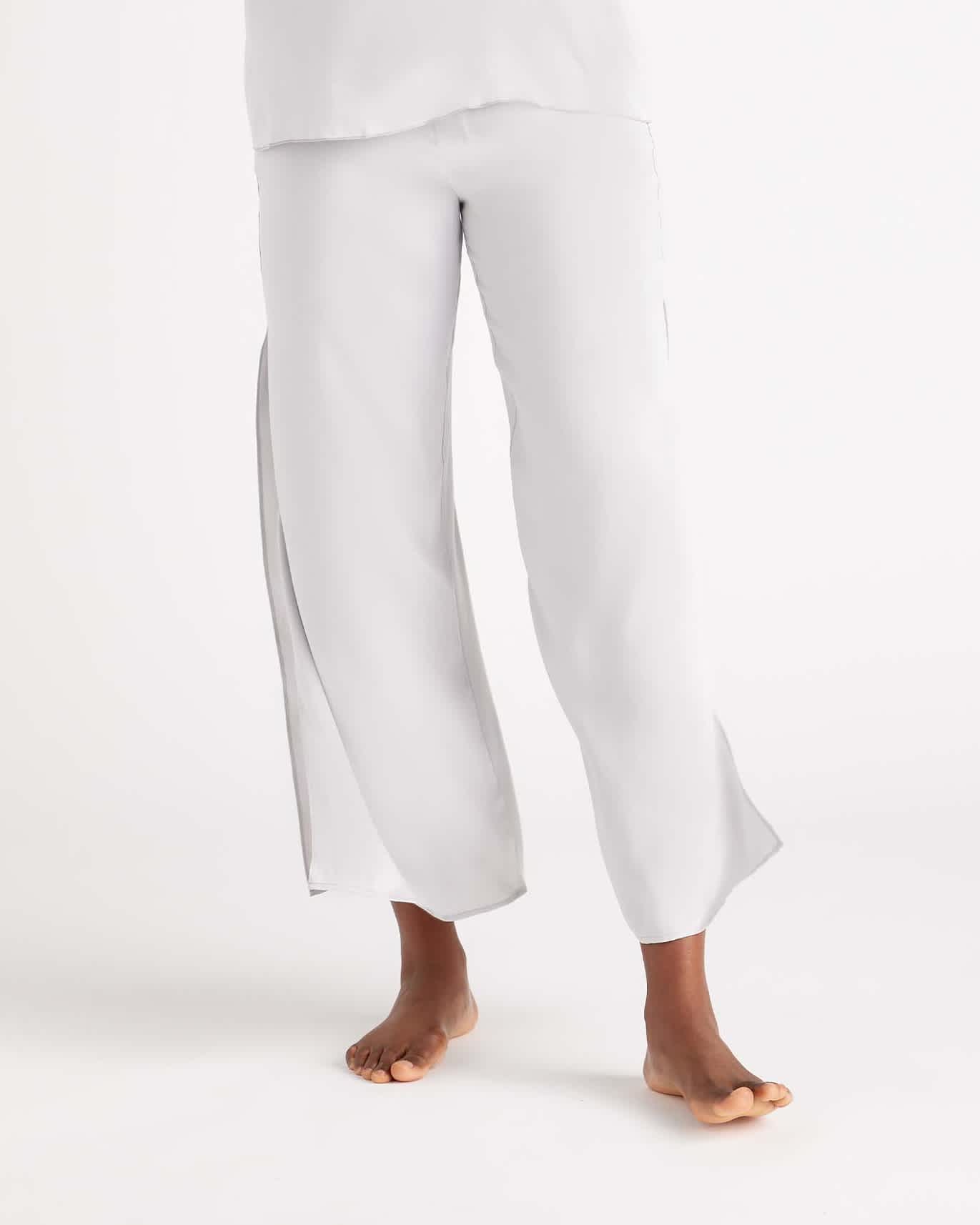 100% Washable Silk Pajama Pants - Light Grey - 2