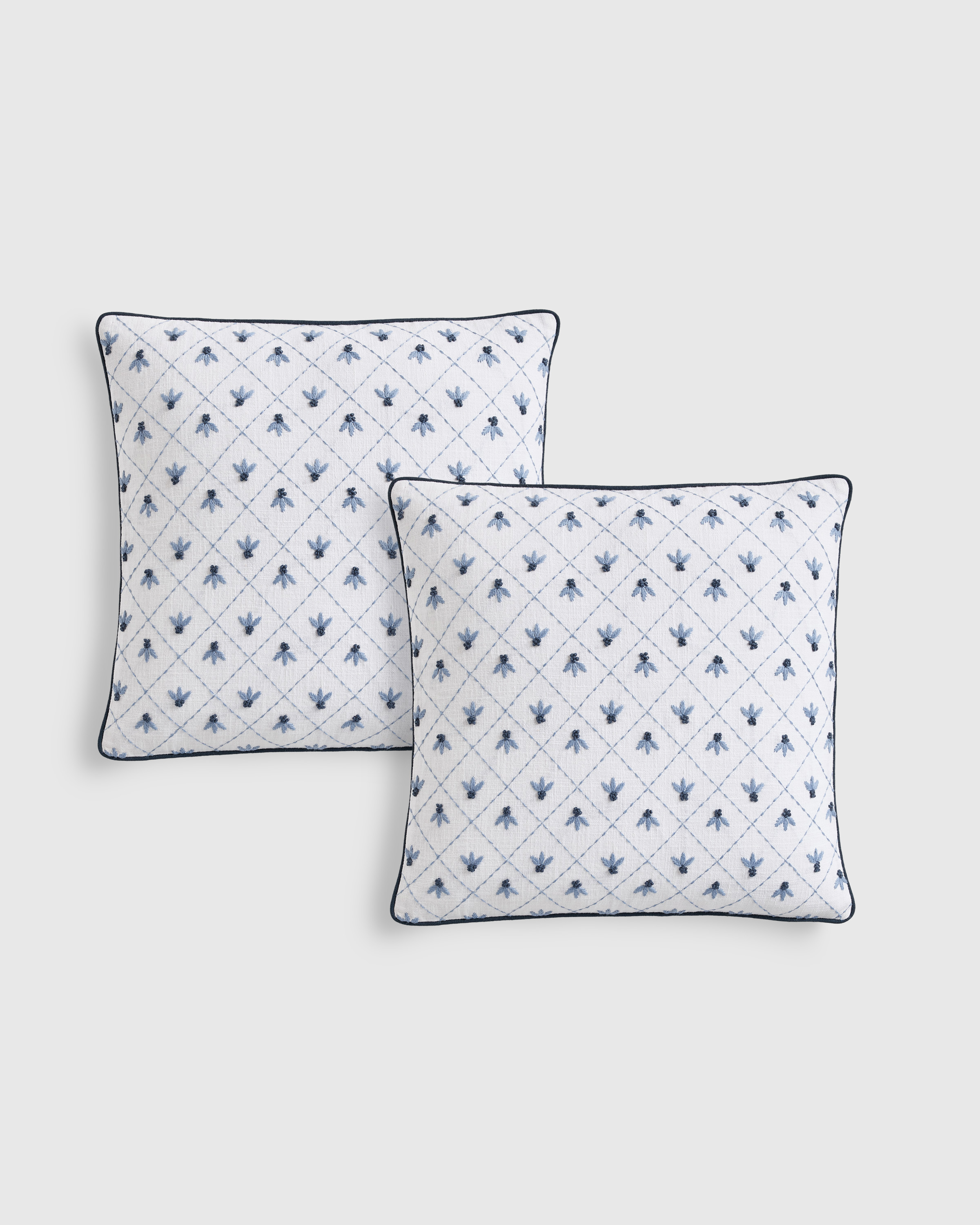 Cotton Embroidered Pillow Cover (Set of 2) by Quince