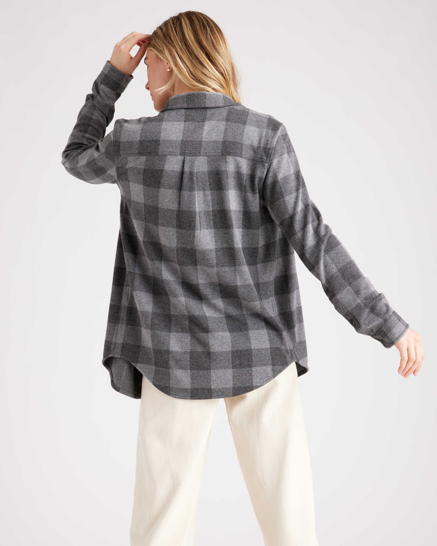 Stretch Sweater Fleece Shirt - Charcoal - 3 - Thumbnail
