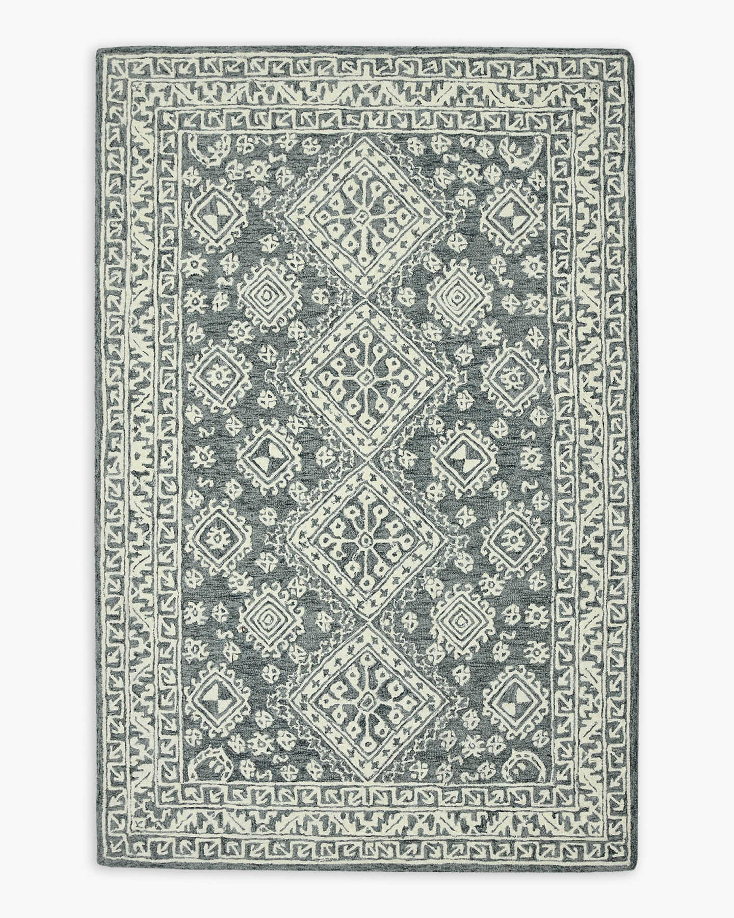 Brent Hand-Tufted Wool Rug - Charcoal/Ivory