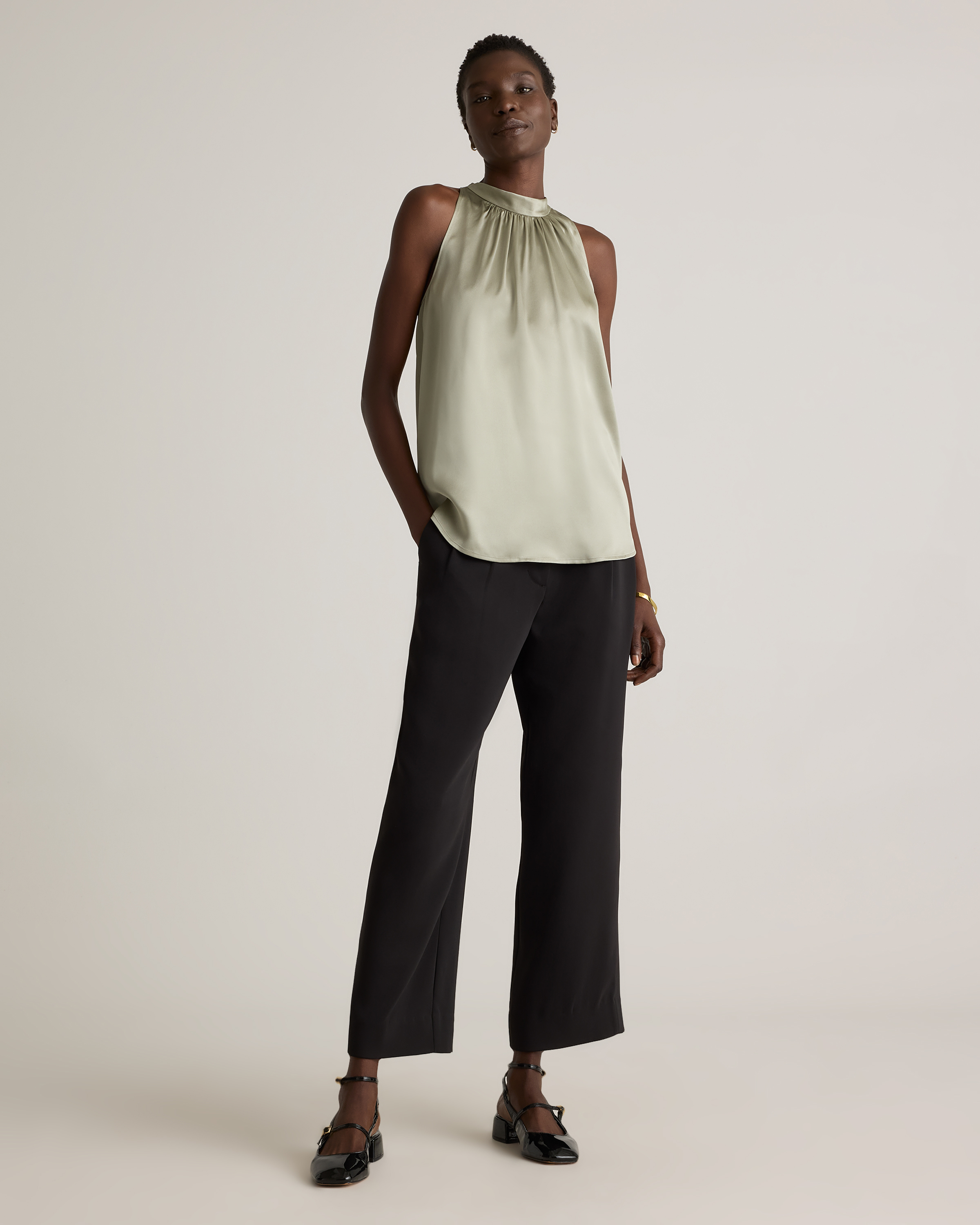 100% Washable Silk Halter Top