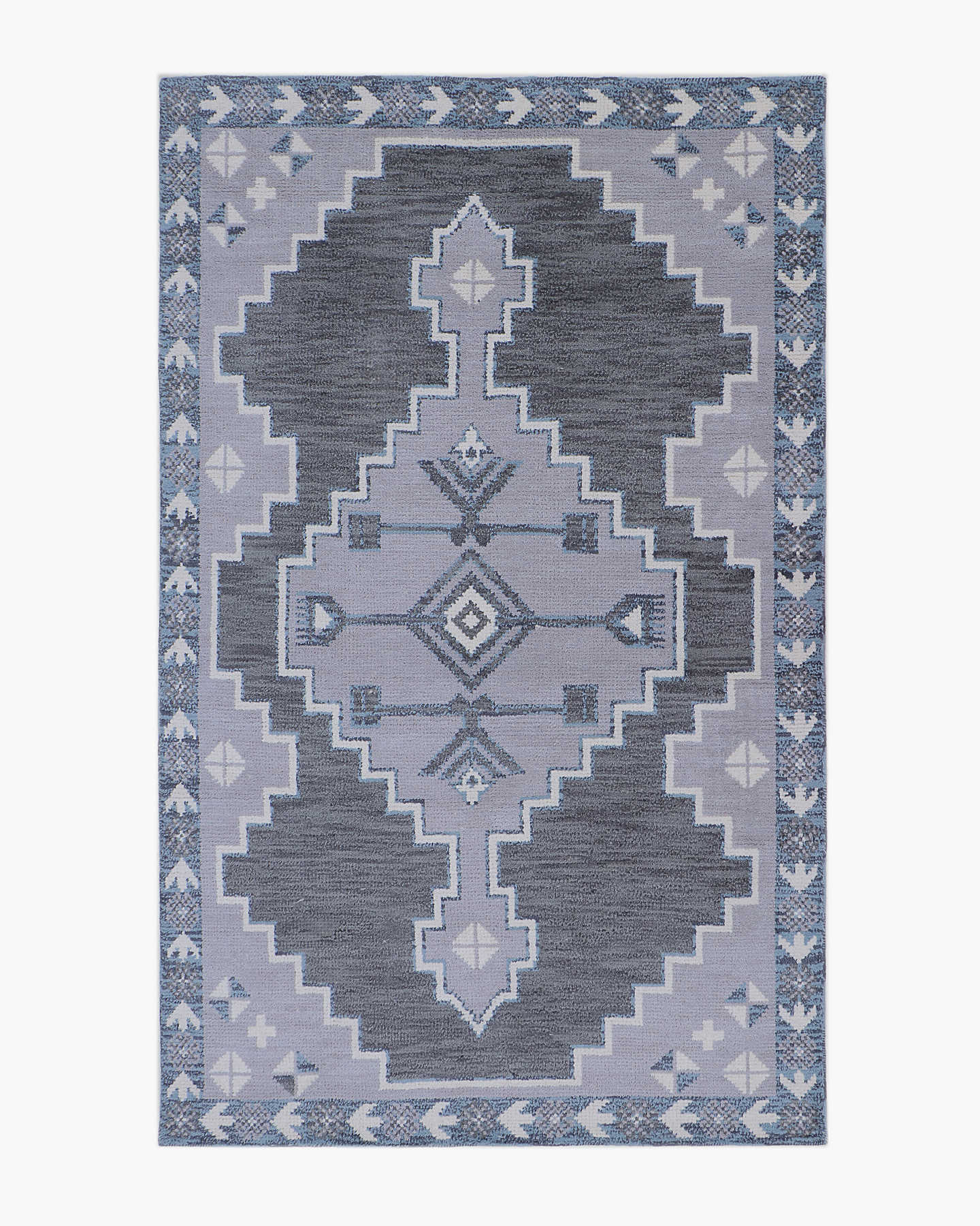Suri Hand-Knotted Wool Rug - Grey/Blue - 0