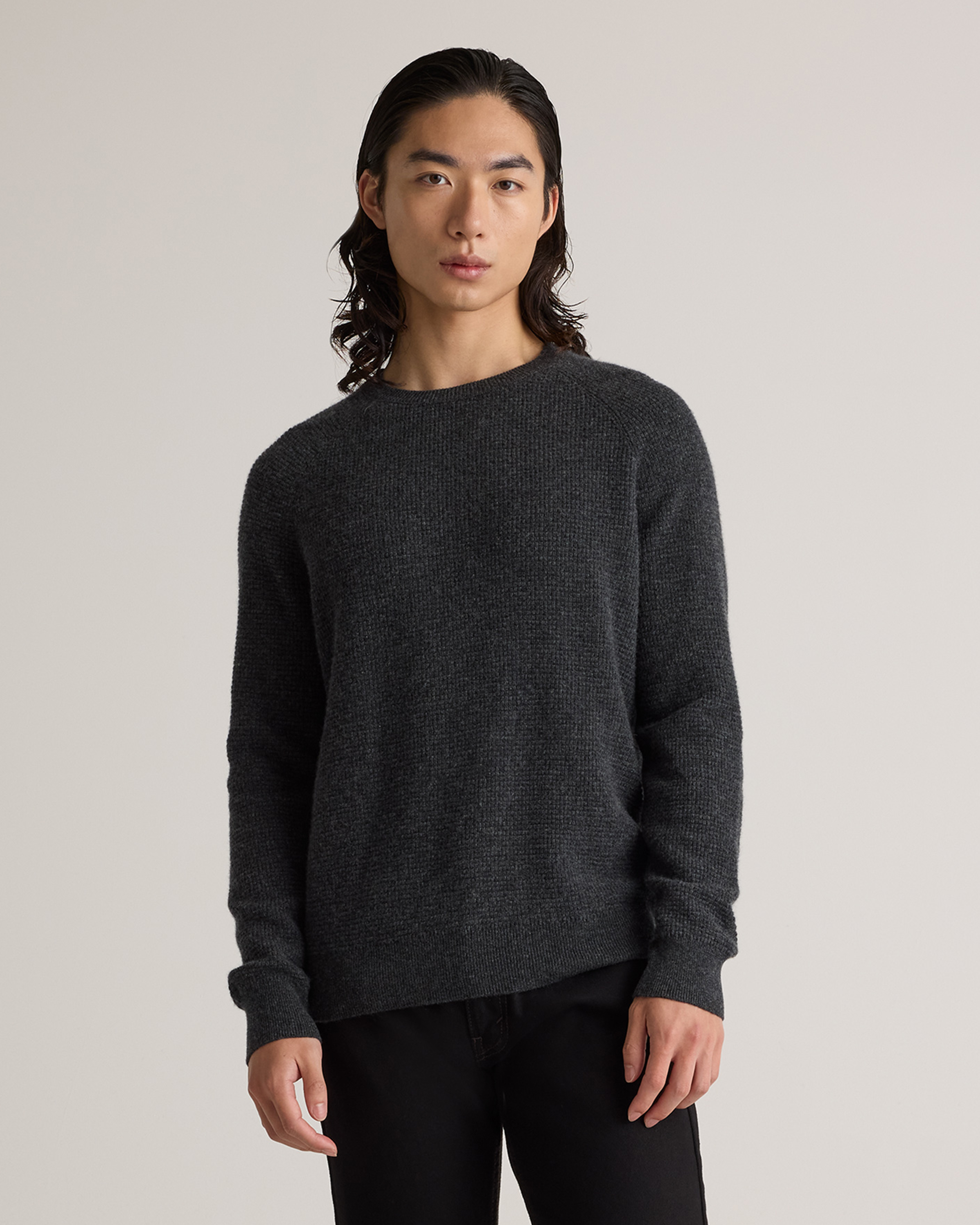 Mongolian Cashmere Waffle Sweatshirt