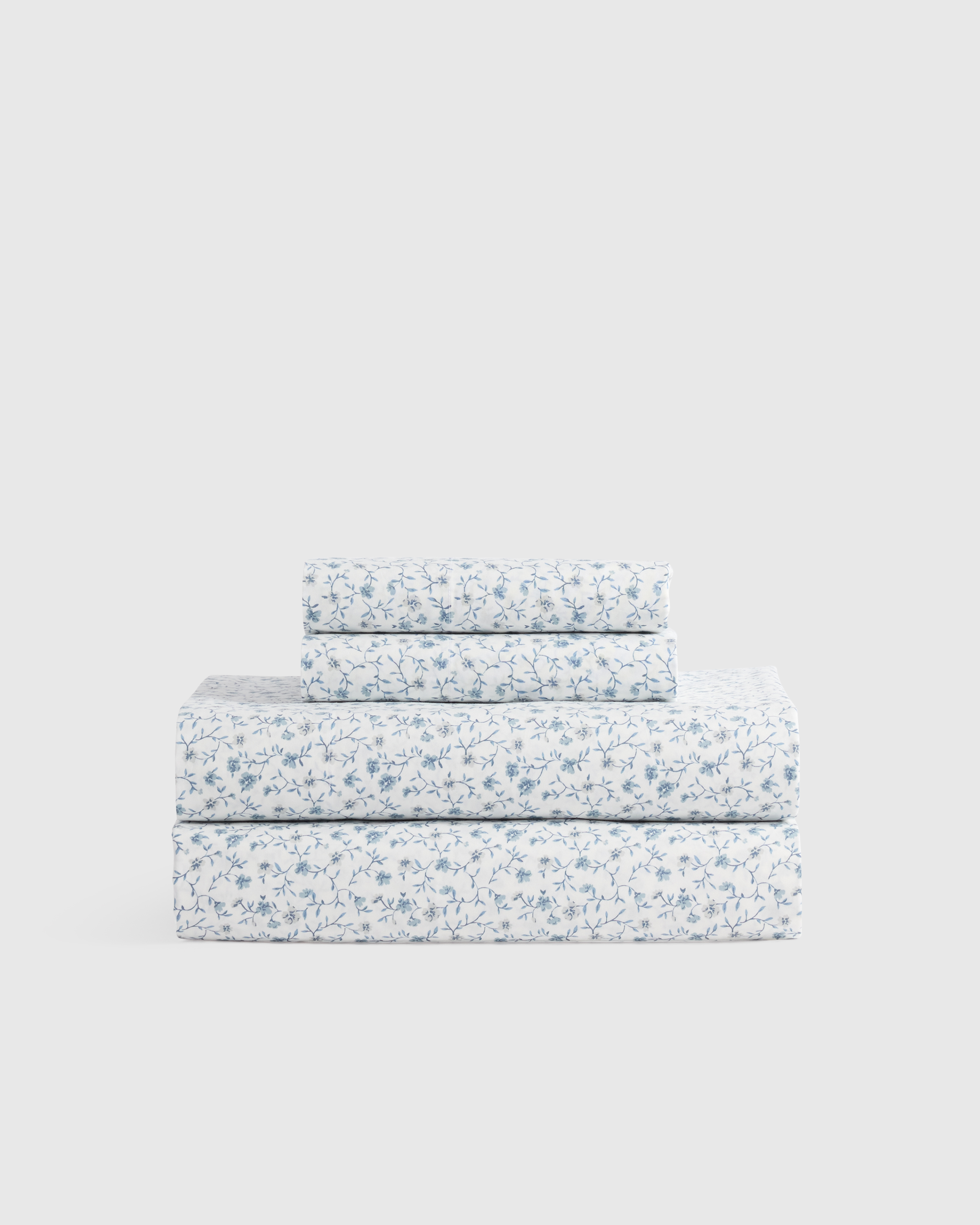 Classic Organic Percale Floral Sheet Set in Toffee Florette