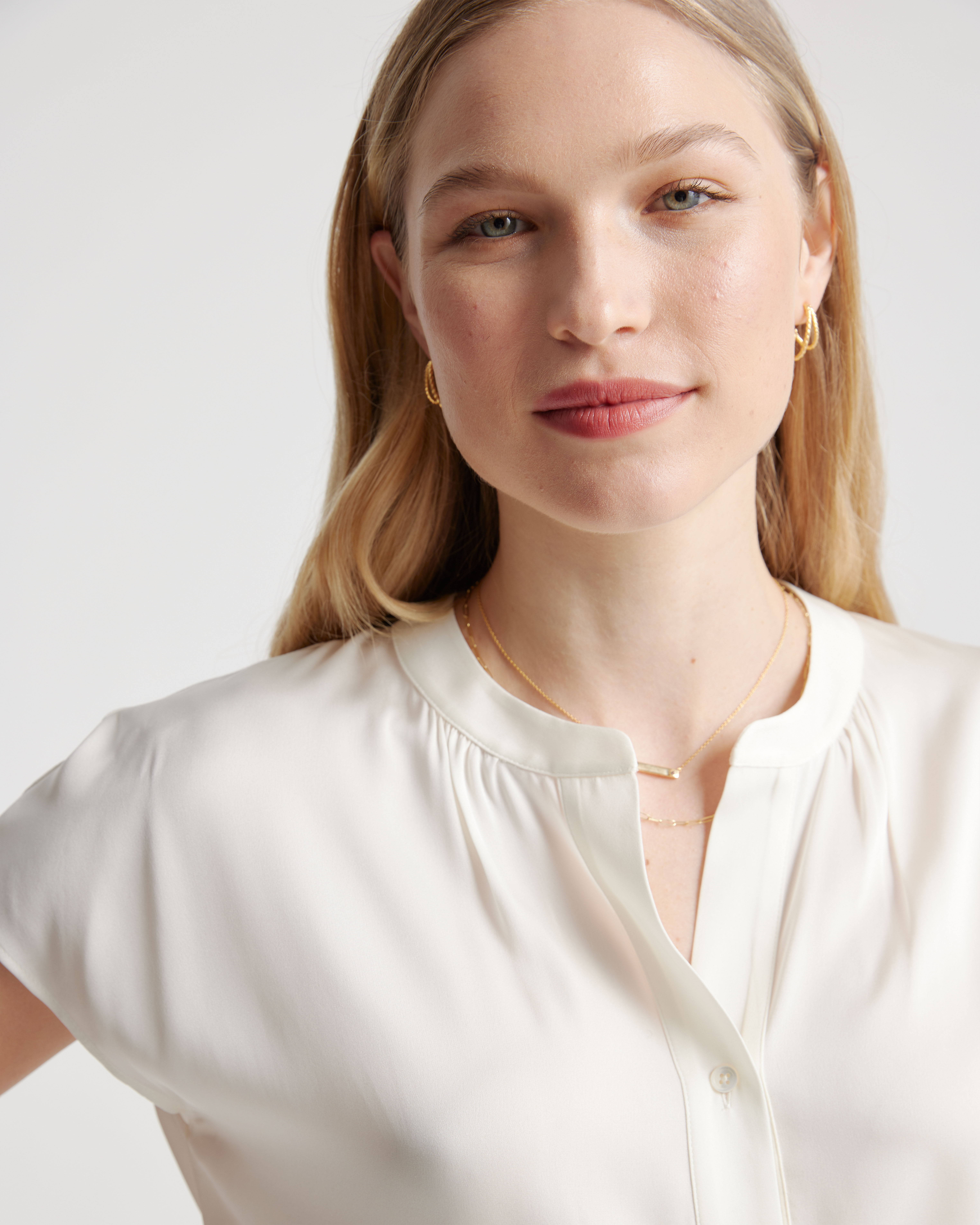 Women's Washable Stretch Silk Dolman Sleeve Blouse - thumbnail 3