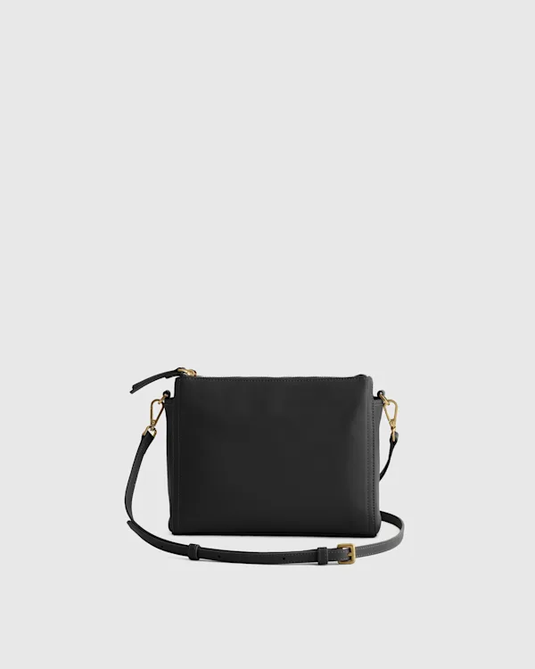 Italian Leather Triple Compartment Crossbody