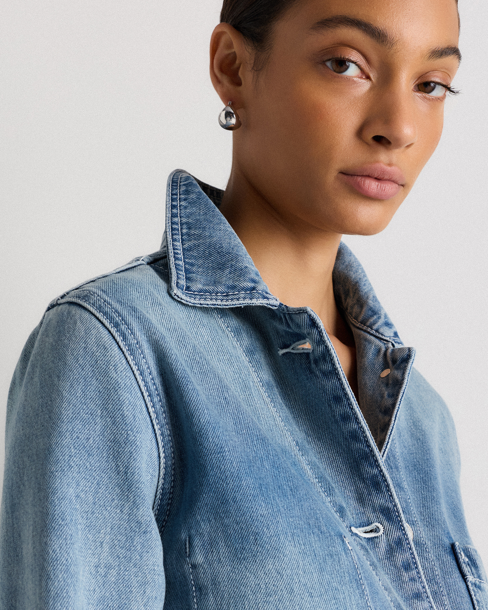 100% Organic Cotton Denim Chore Jacket - thumbnail 6