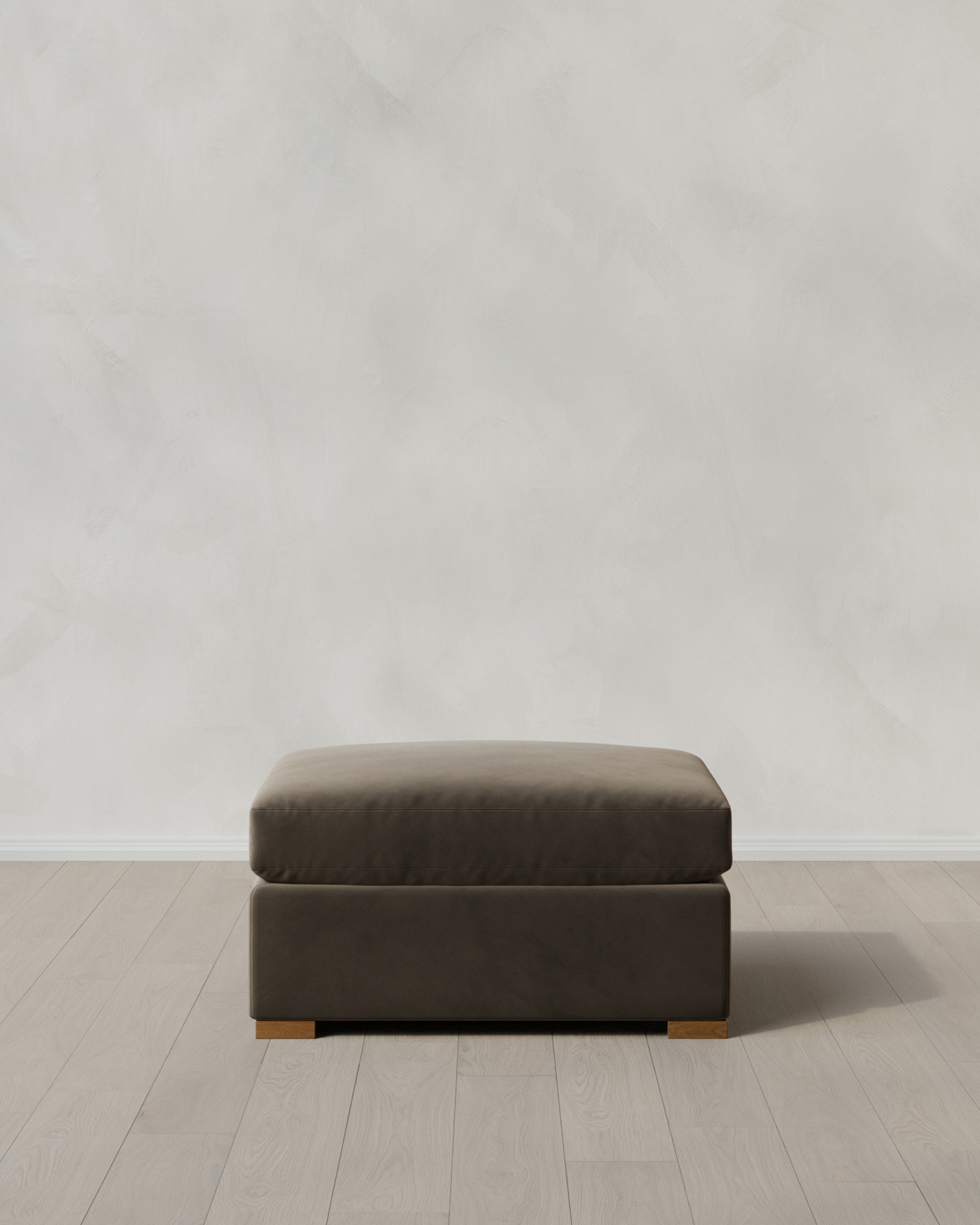 Hollis Slope Arm Ottoman in Performance Velvet
