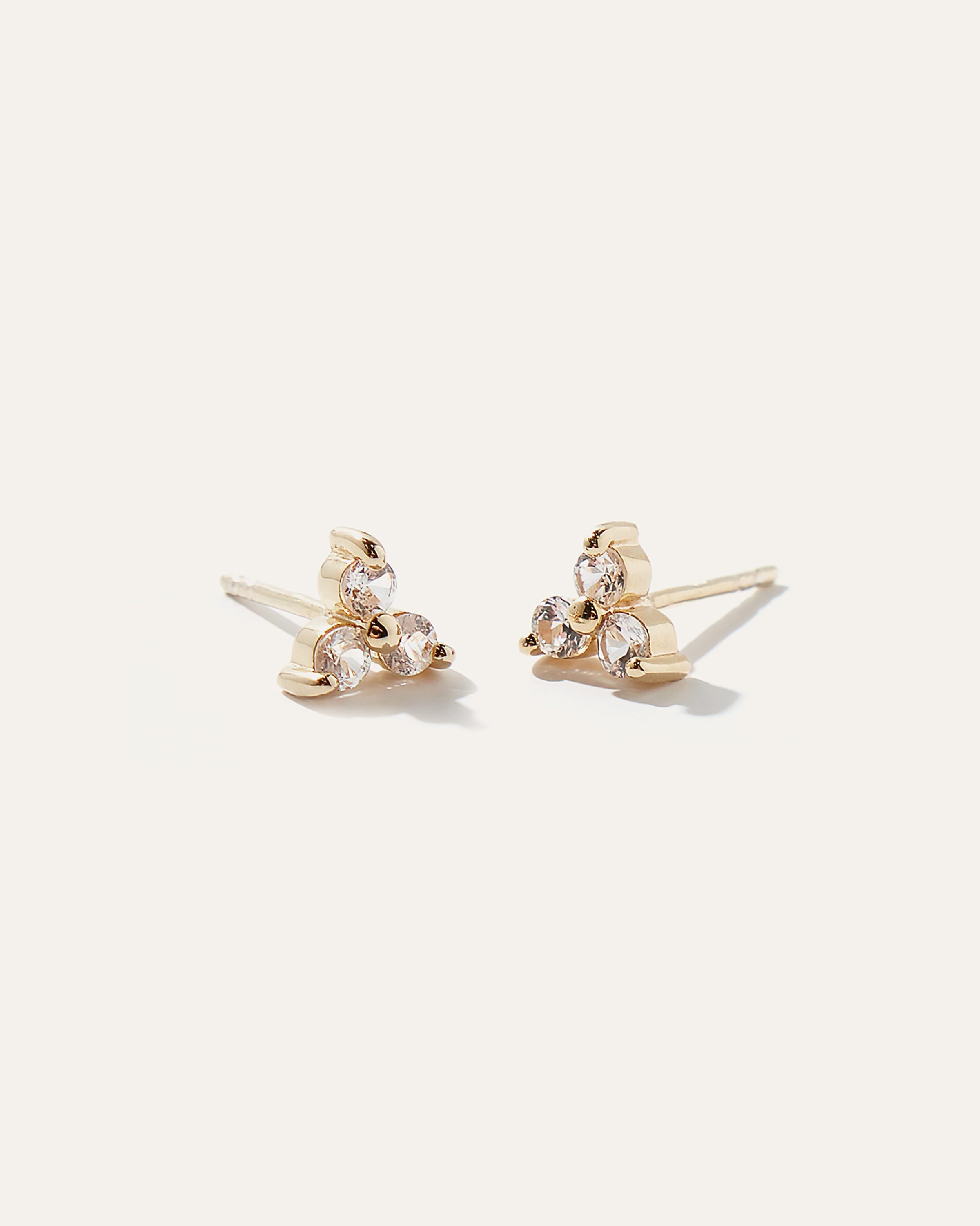 White Sapphire Triad Studs