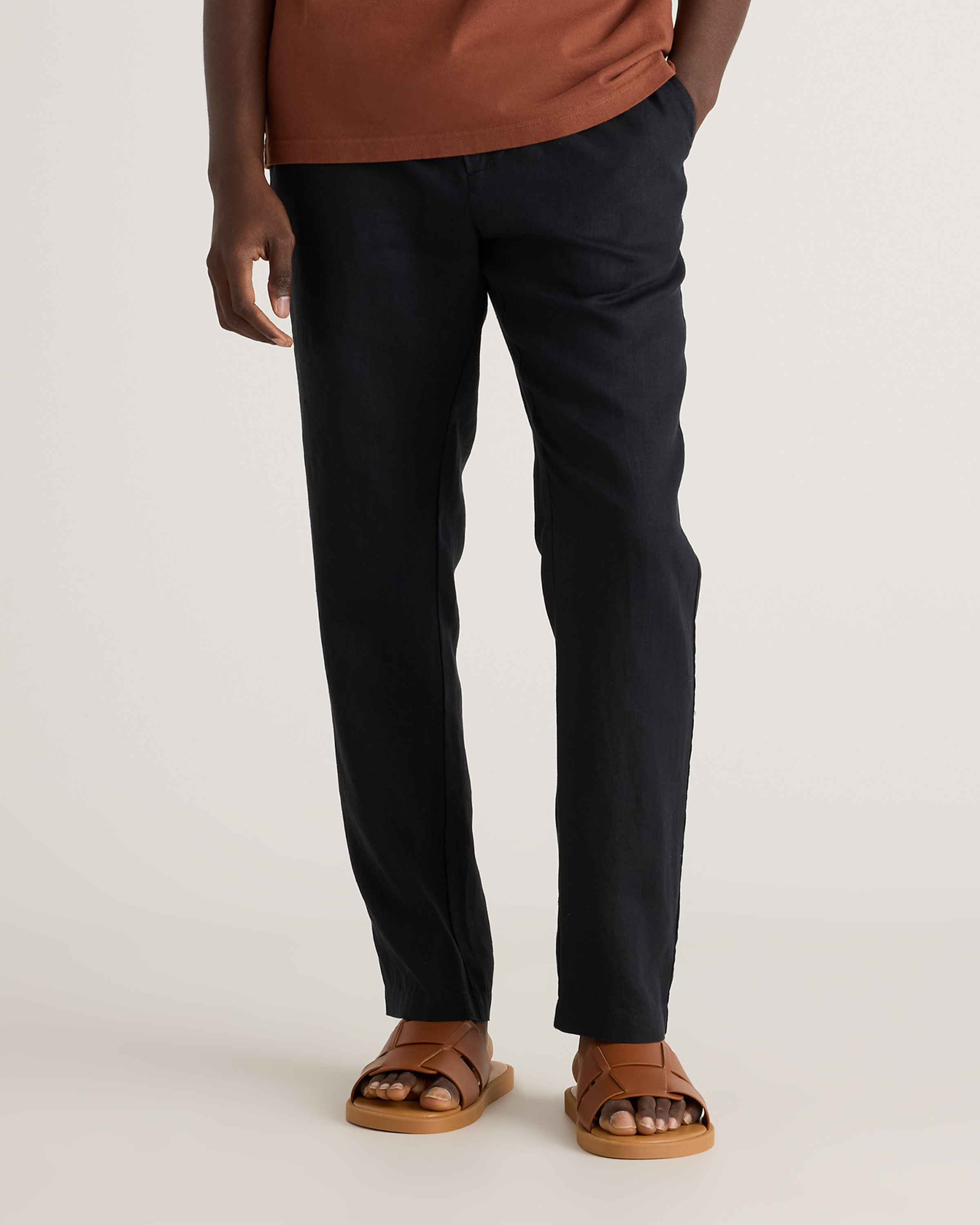 Shop Quince Men's 100% European Linen Pants In Black