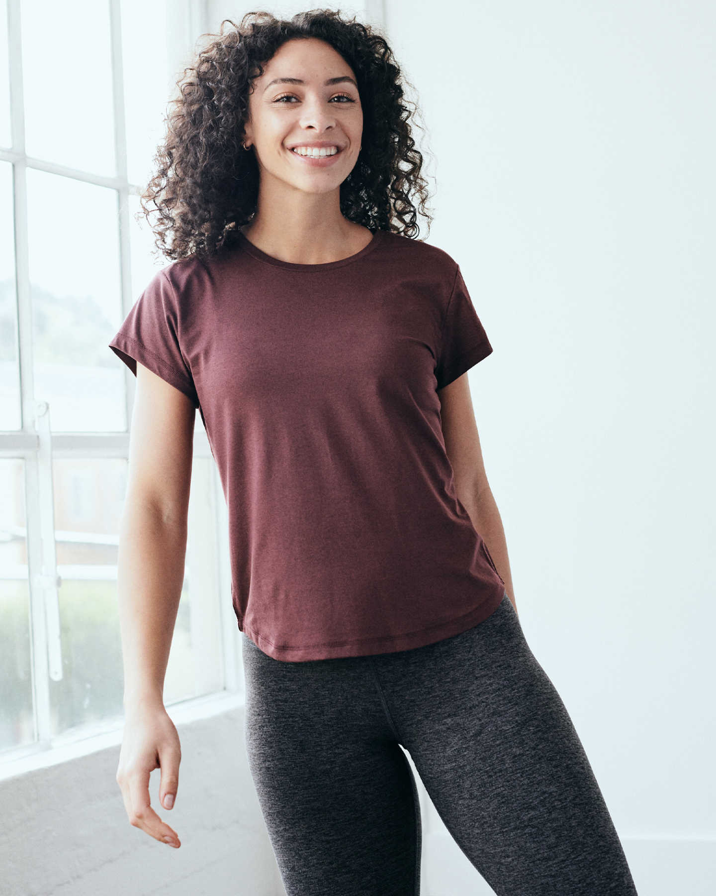 Flowknit Ultra-Soft Performance Tee - Burgundy