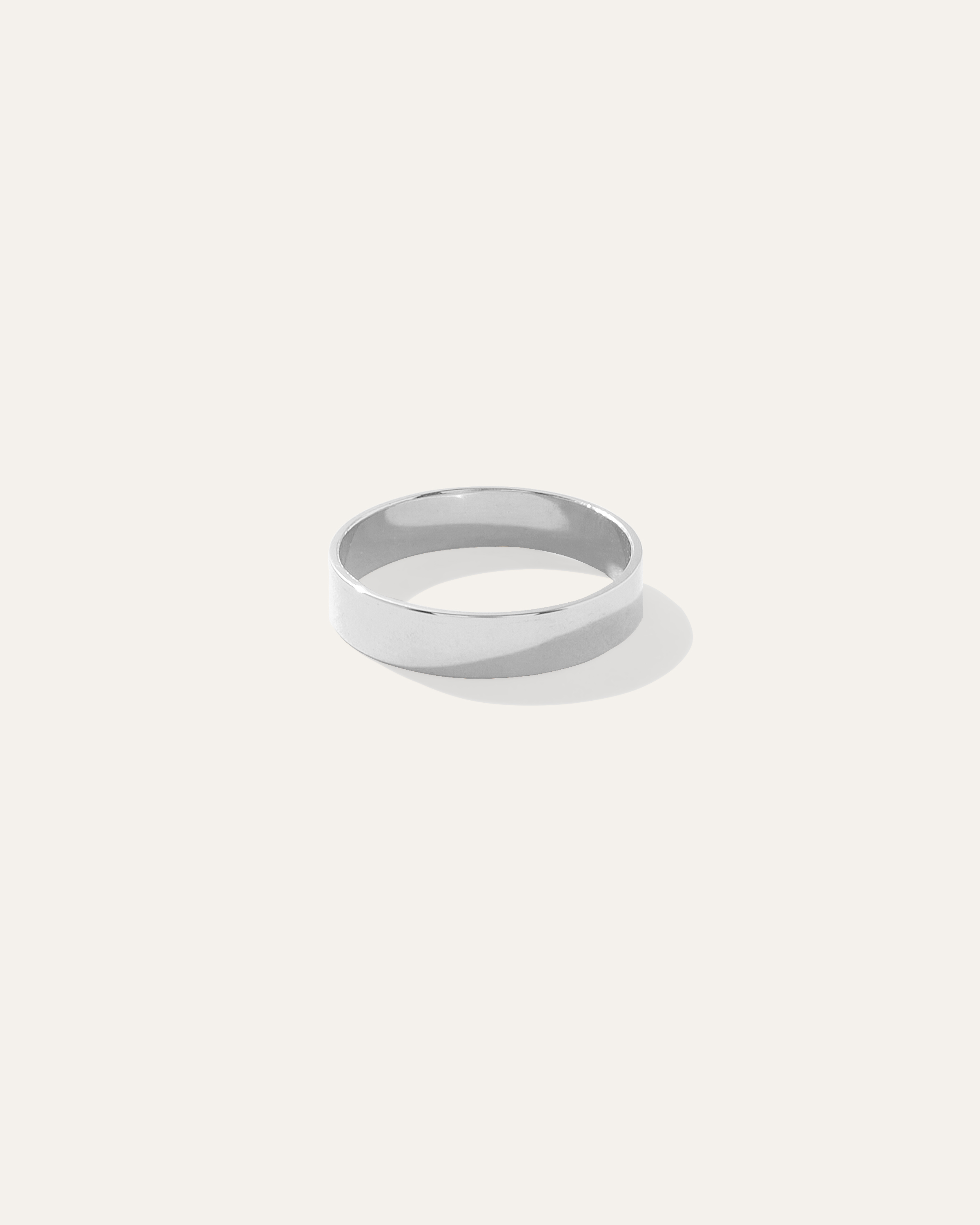 Quince 14k Gold 4mm Flat Edge Band Rings In White Gold