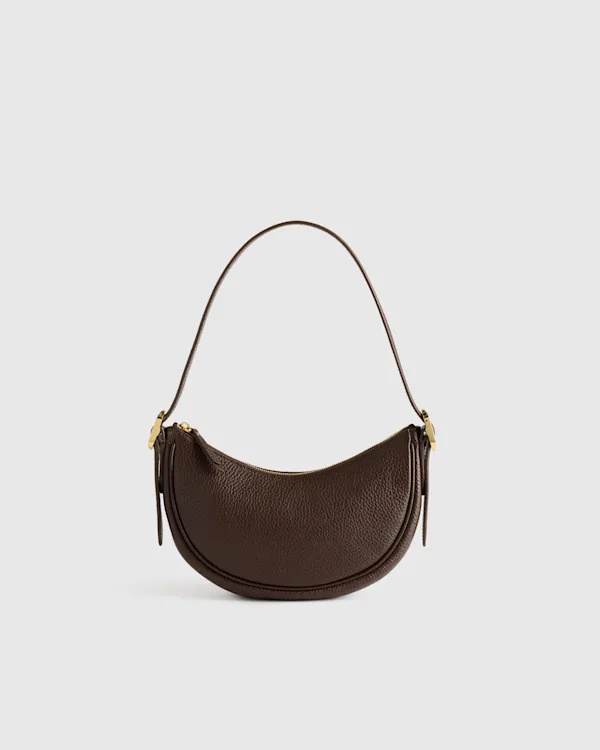 Italian Leather Mini Crescent Shoulder Bag