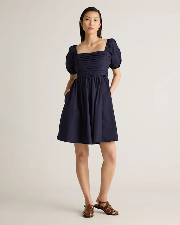 100% Organic Cotton Ruched Mini Dress