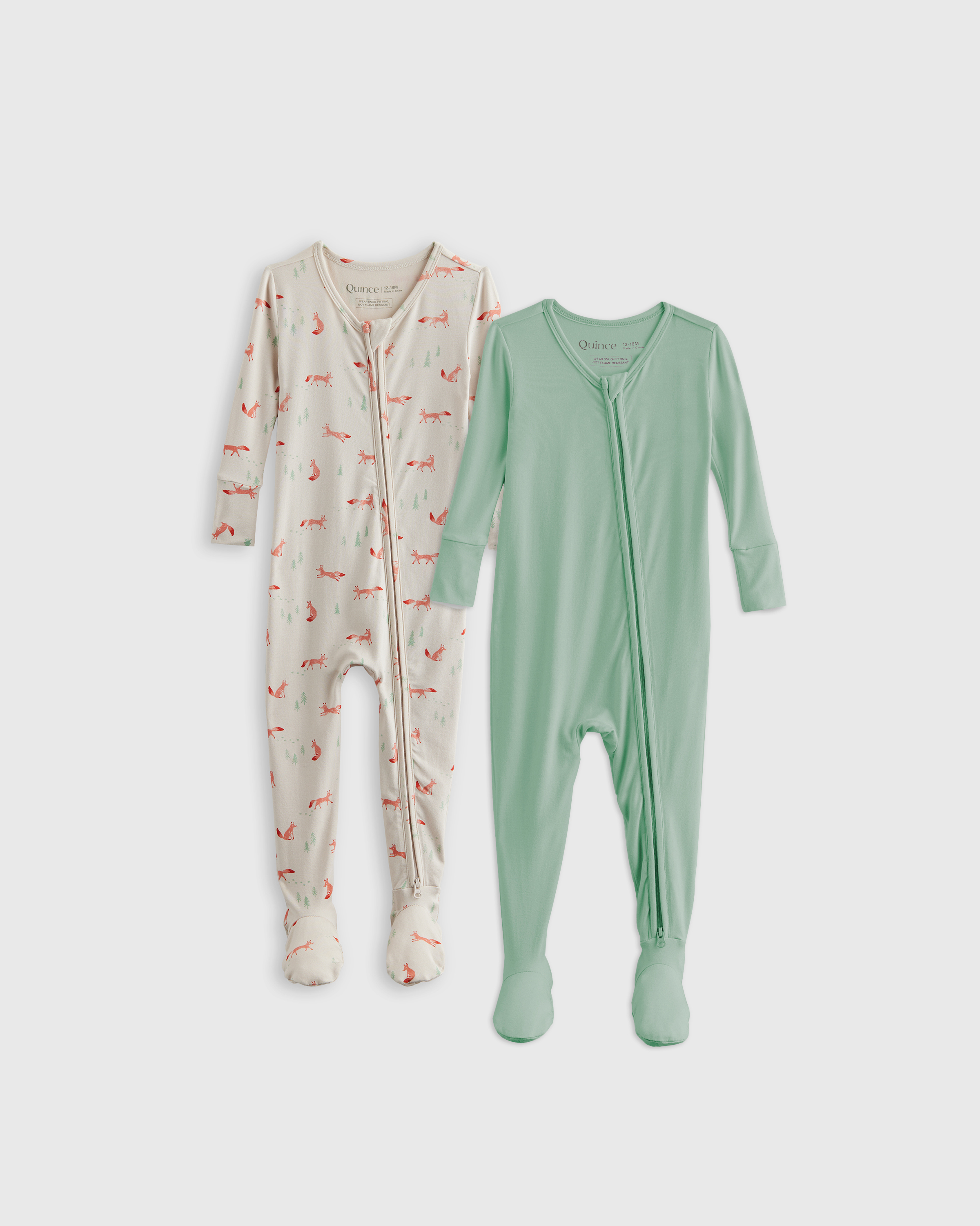 Shop Quince Bamboo Tight Fit Footie Pajamas 2-pack Toddler Boy In Fox