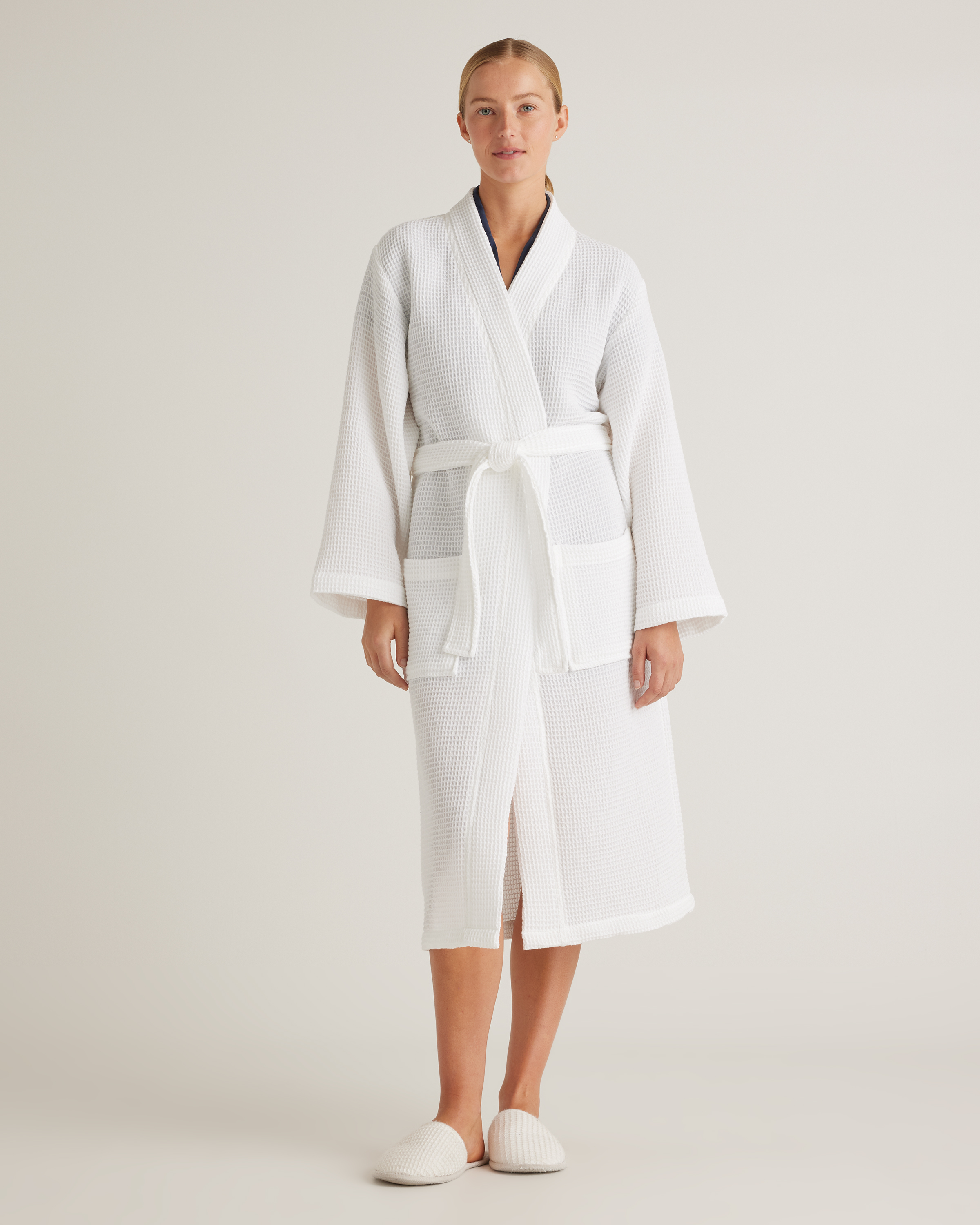 Premium 2in1 'Waffle Outer' 'Towelling Inner' 100% Cotton Dressing Gowns -  Hooded - The Towel Shop