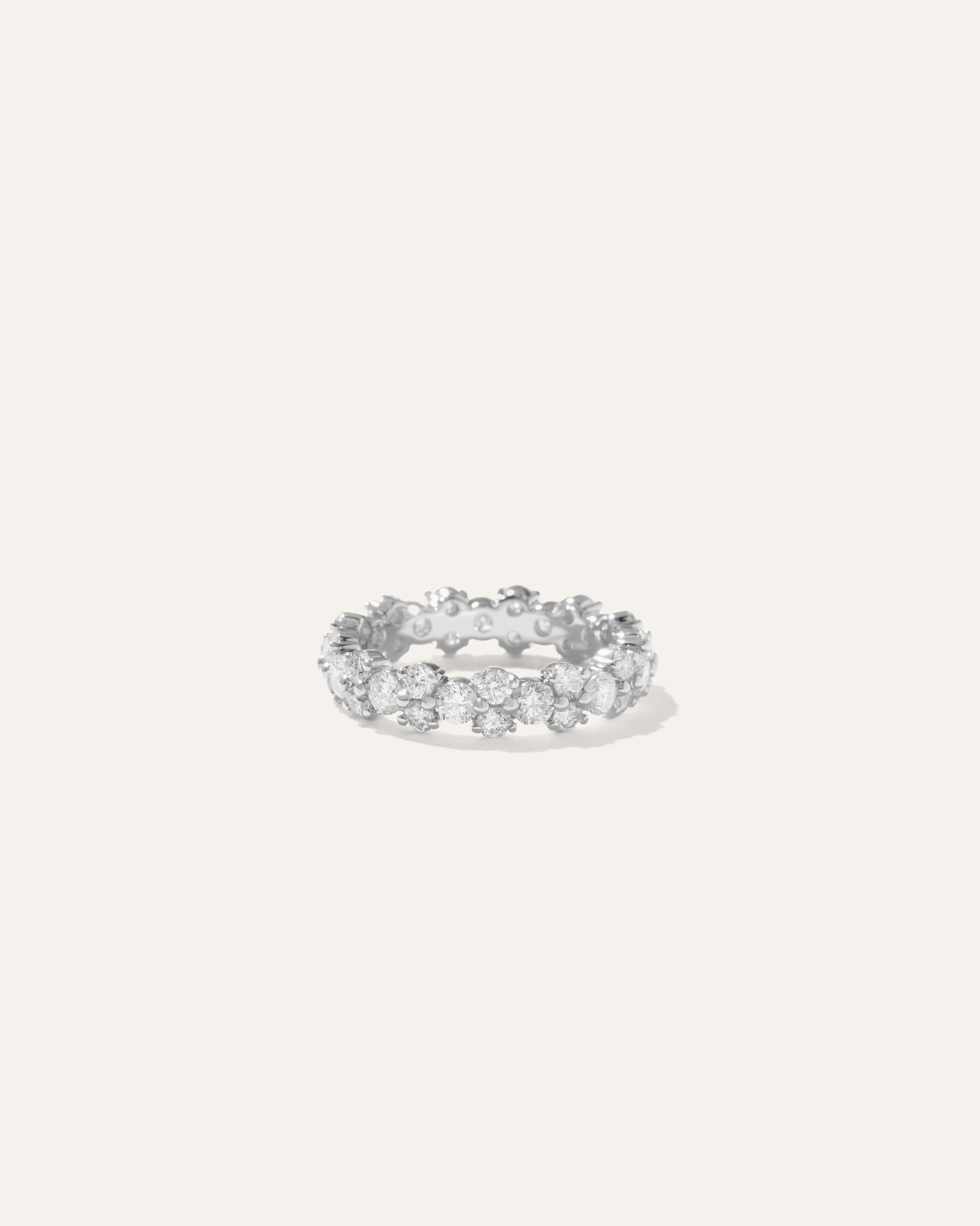 Shop Quince Women's Diamond Cluster Eternity Band Rings In White Gold