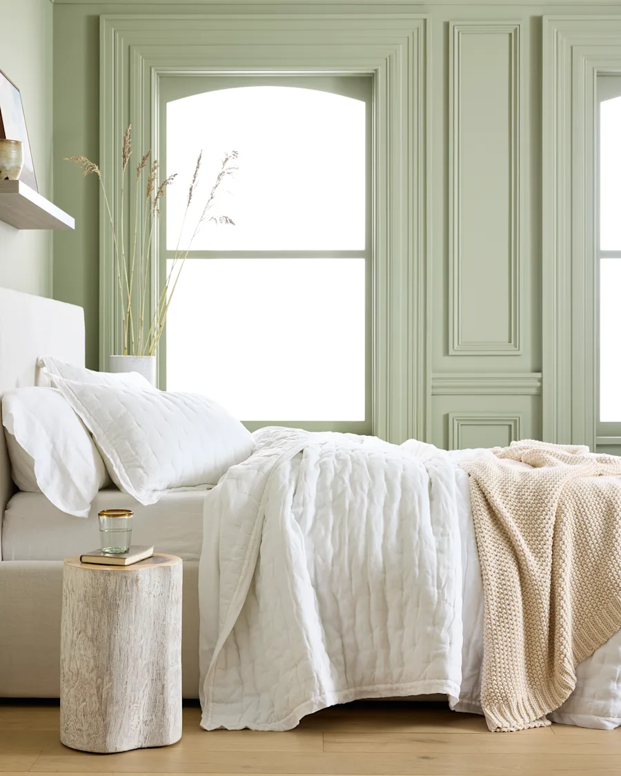 EuropeanLinenDreamQuiltSet White 062