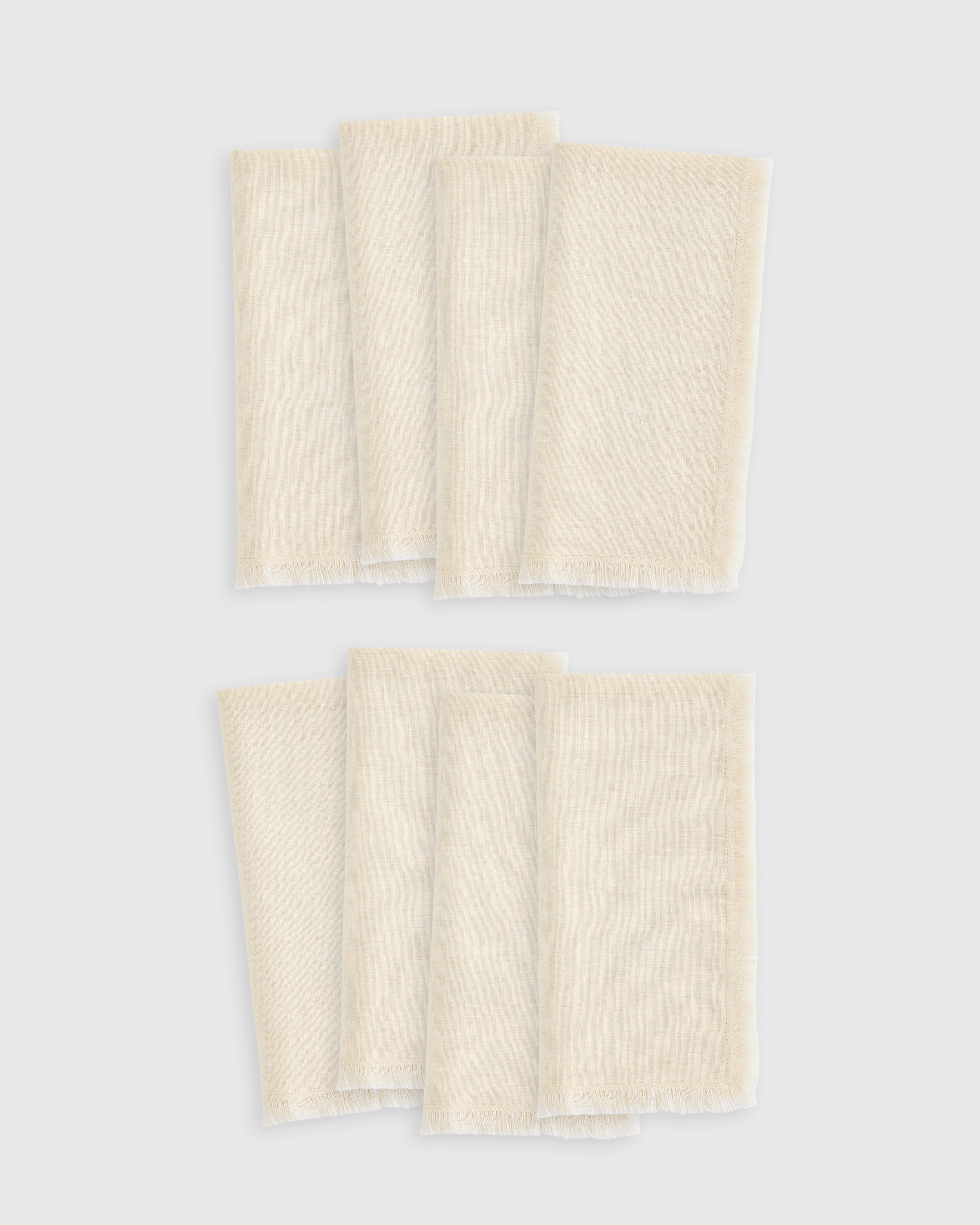 European Linen Fringe Napkins (Set of 8) - Natural