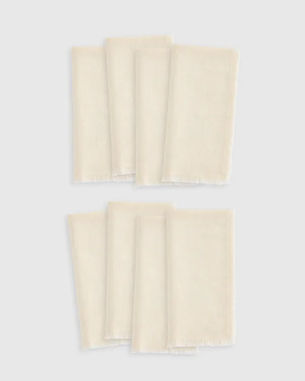 European Linen Fringe Napkins (Set of 8)