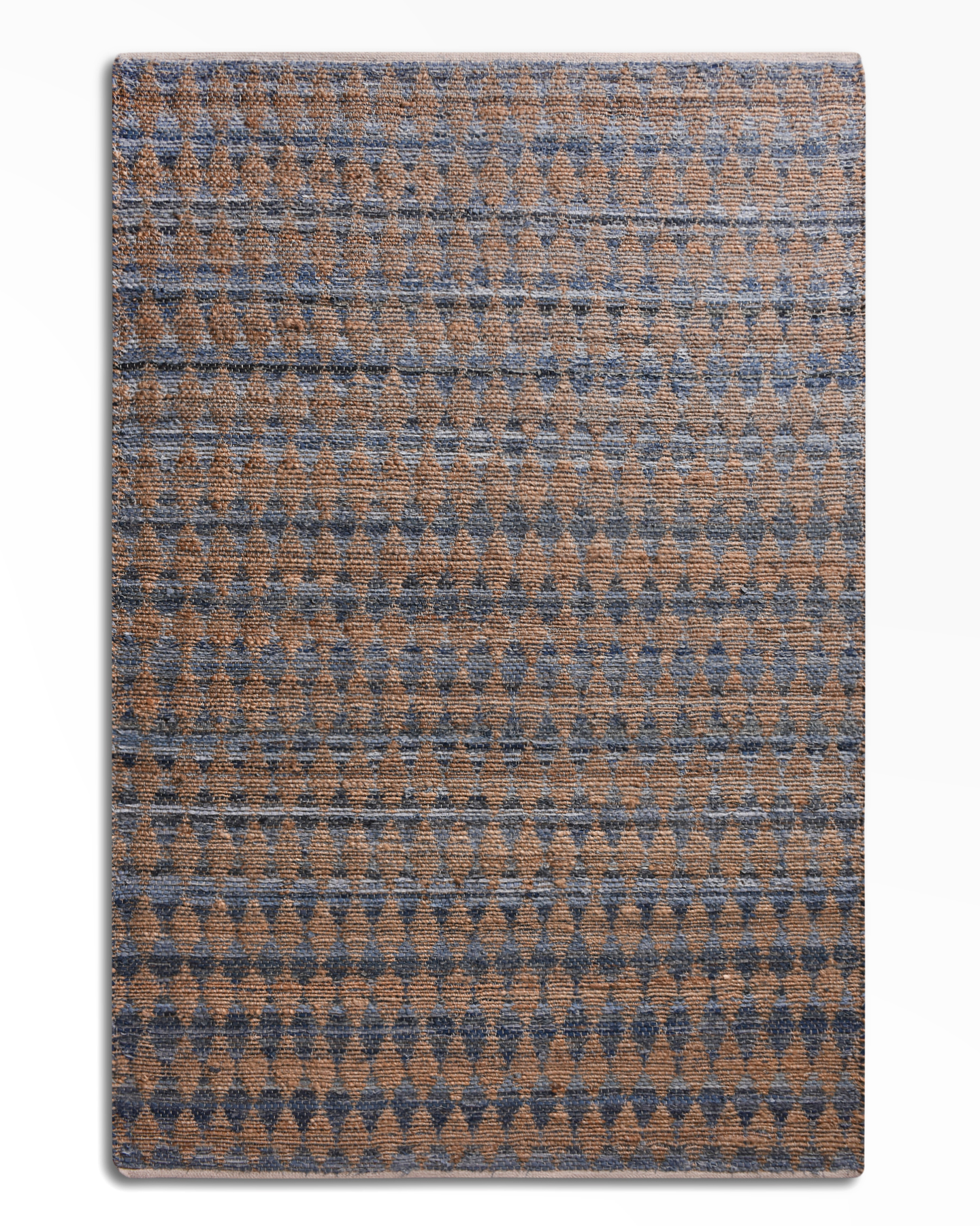 Quince Everett Jute And Denim Rug In Natural/blue