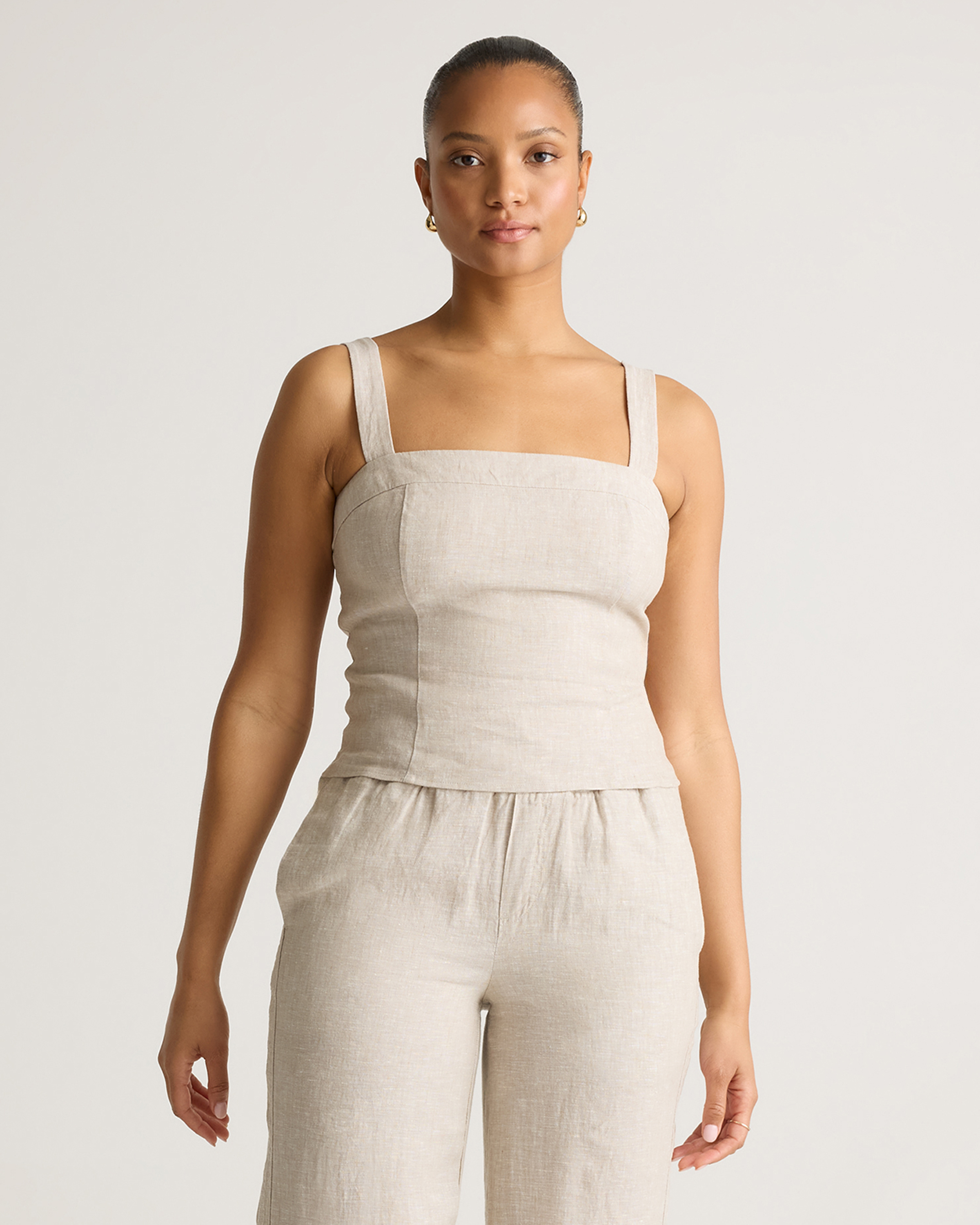 100% European Linen Fitted Tank